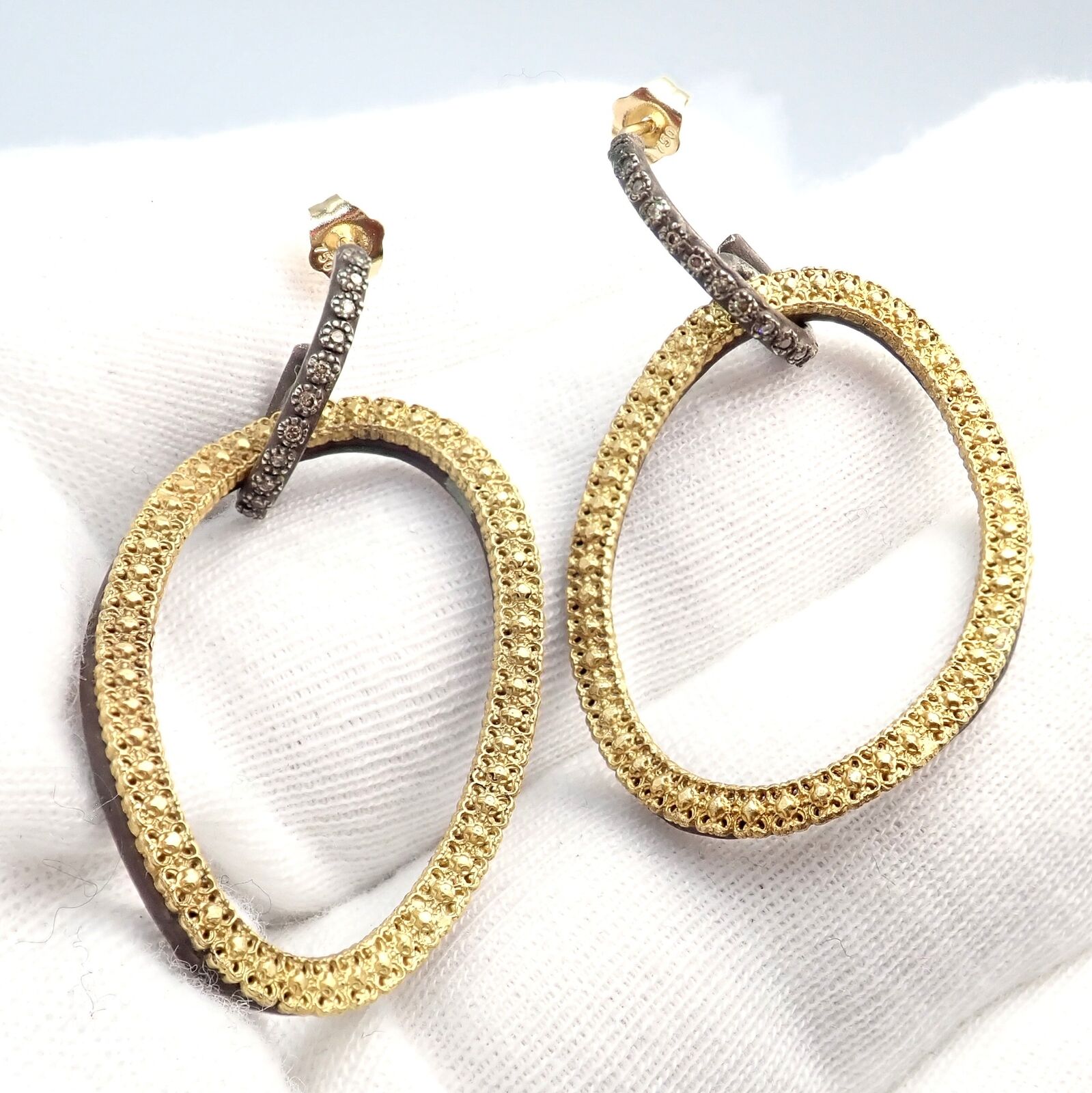 Armenta 18k Yellow Gold & Blackened Sterling Silver Diamond Statement Earrings | Fortrove