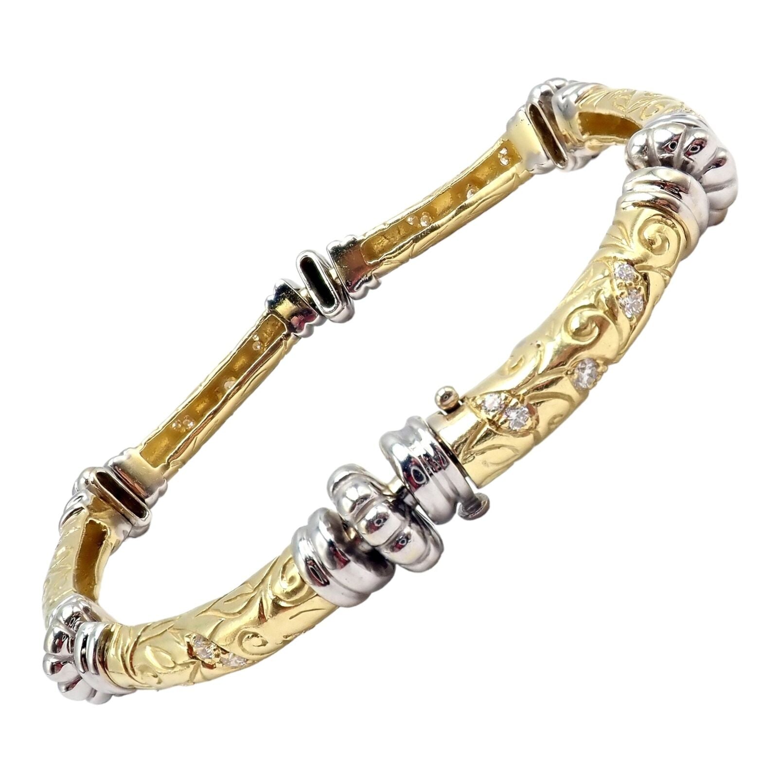 Vintage SeidenGang 18k Yellow + White Gold Diamond Laurel Collection Bracelet | Fortrove