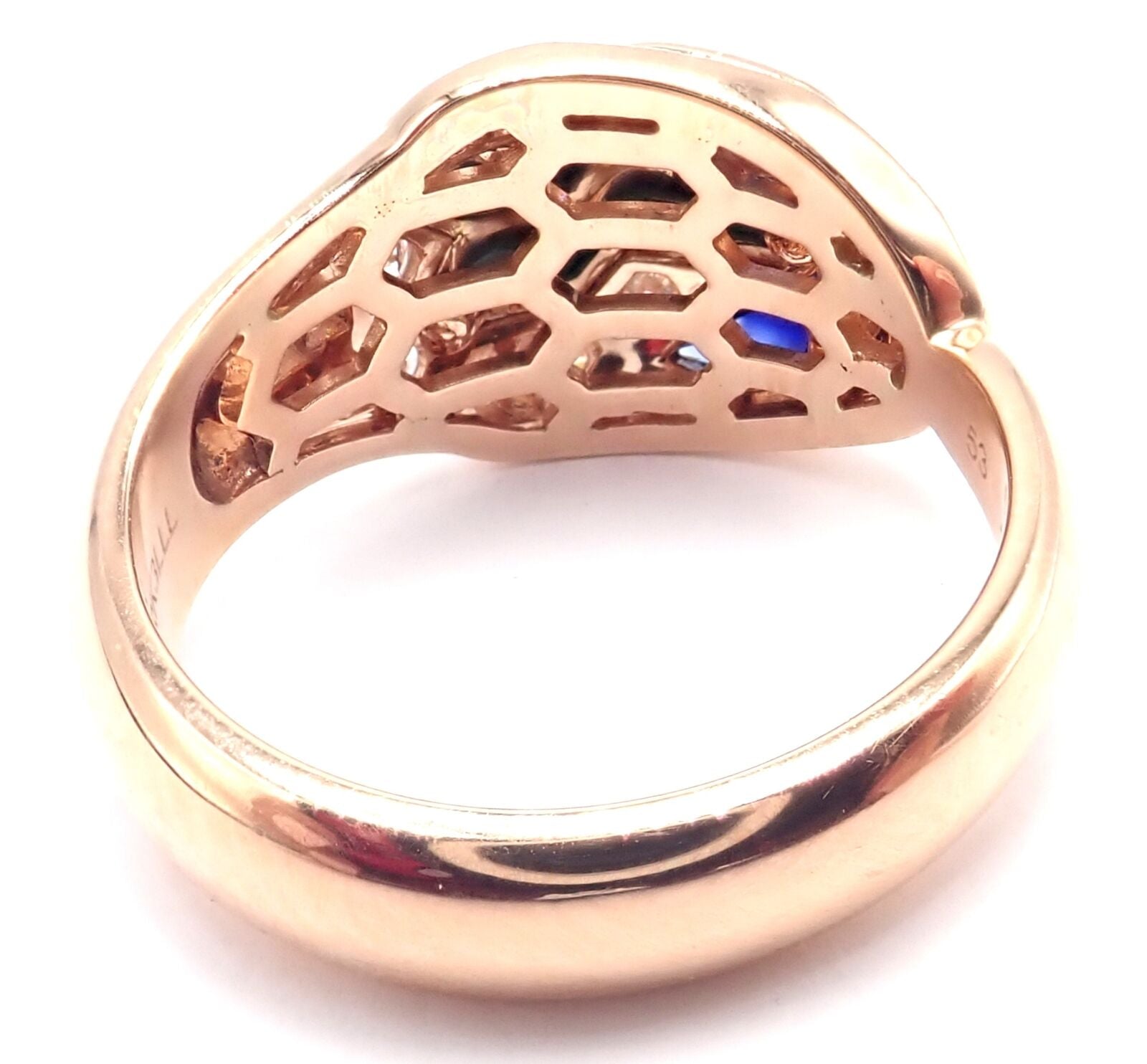 Bulgari Jewelry & Watches:Fine Jewelry:Rings Authentic! Bulgari Bvlgari Serpenti 18k Rose Gold Diamond Malachite Ring Paper