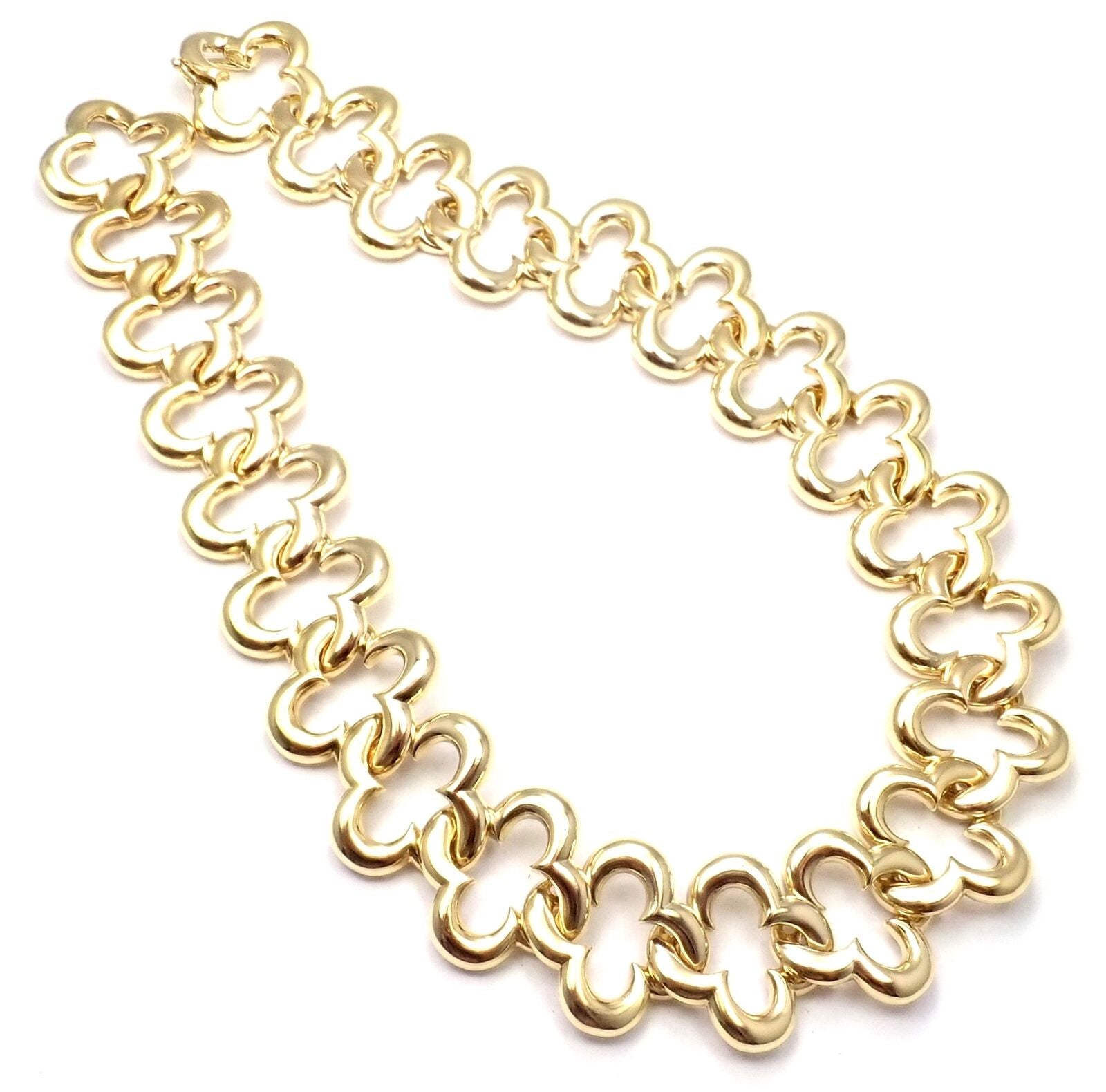 Authentic Van Cleef & Arpels 18k Yellow Gold Large Alhambra Choker Necklace 1998 | Fortrove
