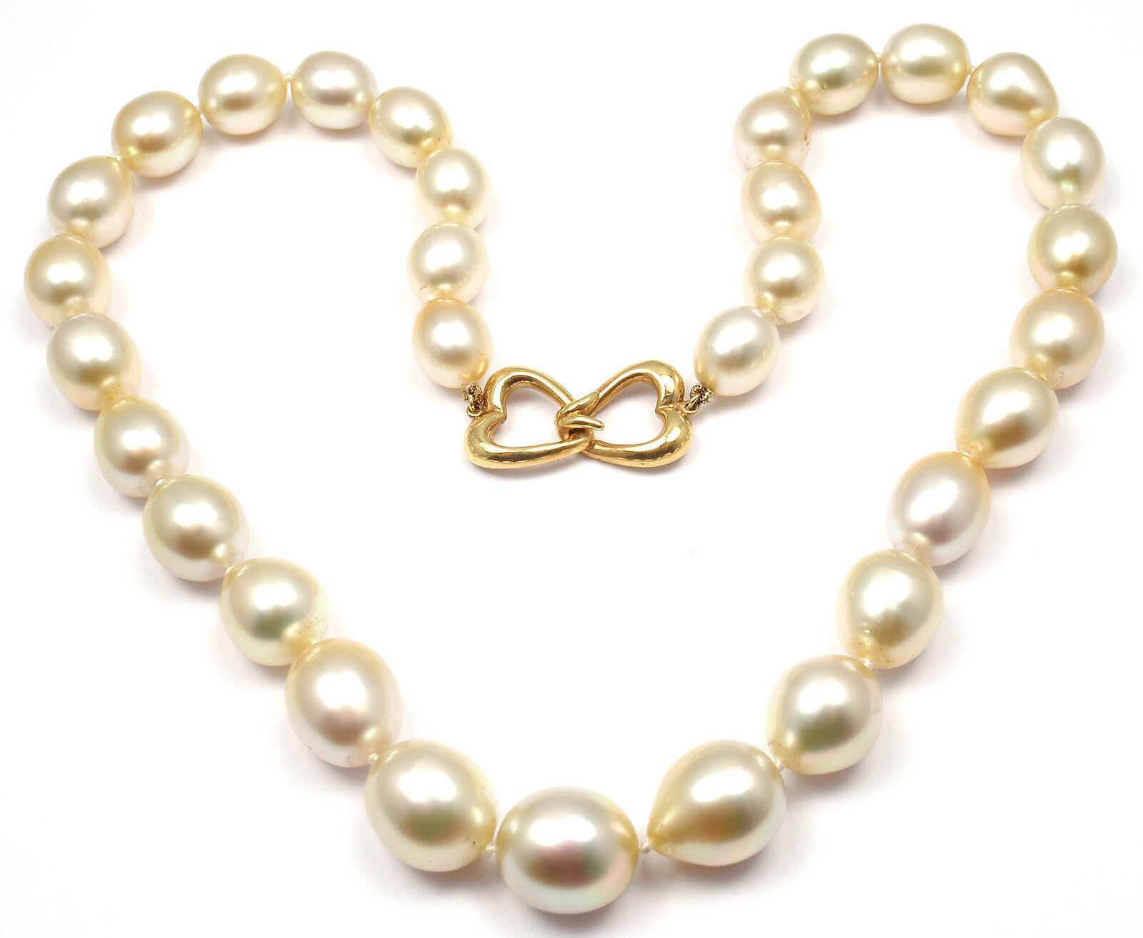 Rare! Authentic Andrew Clunn 18k Yellow Gold Golden Tahitian Pearl Necklace | Fortrove