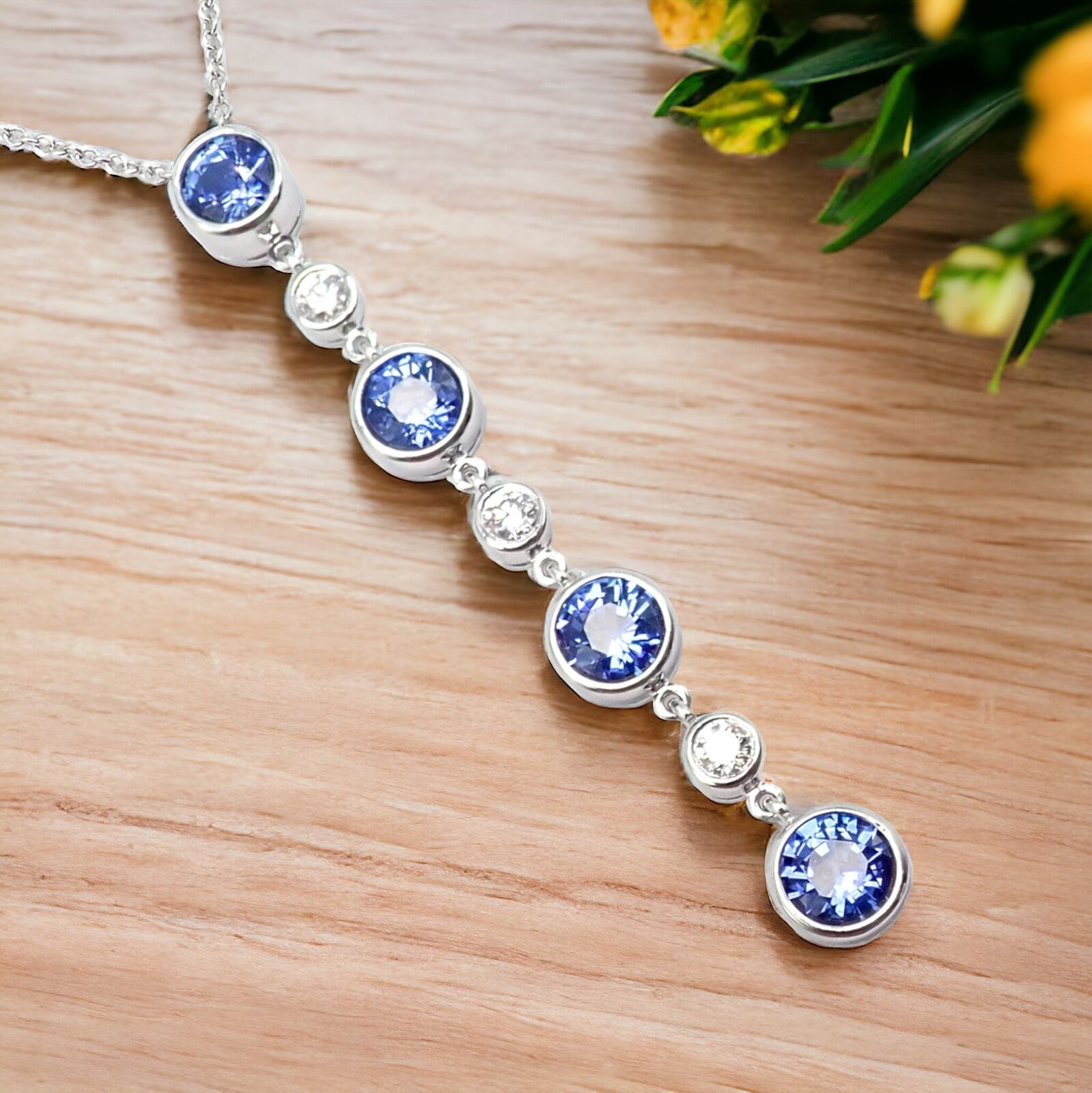Authentic! Tiffany & Co Platinum Jazz Diamond Tanzanite Pendant Necklace | Fortrove
