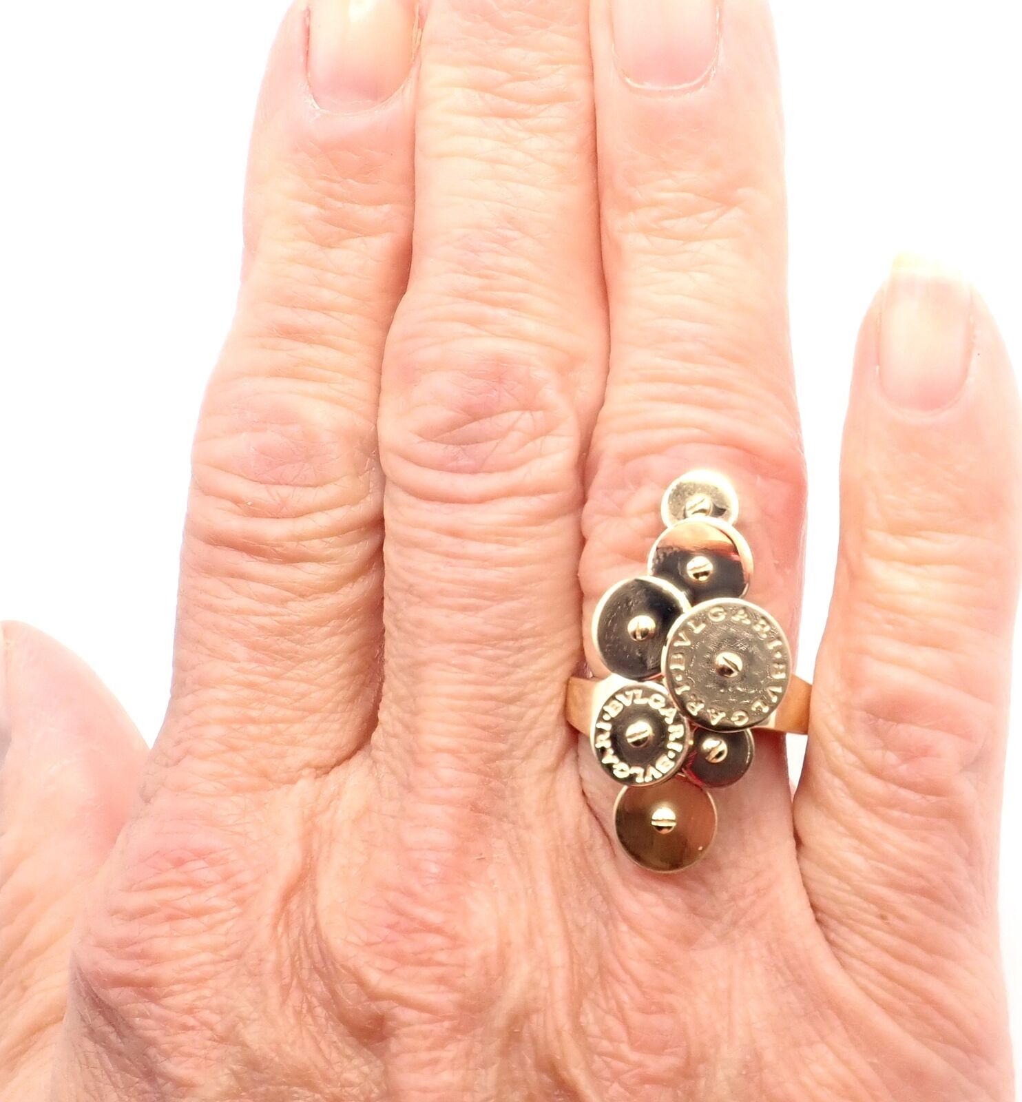 Authentic! Bvlgari Bulgari Cicladi 18k Yellow Gold Large Ring | Fortrove