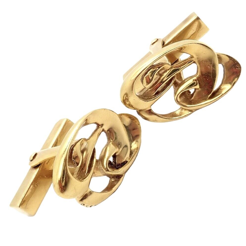 Tiffany & Co. Jewelry & Watches:Men's Jewelry:Cufflinks Authentic! Vintage Tiffany & Co 18k Yellow Gold Picasso Swirl Cufflinks 1983