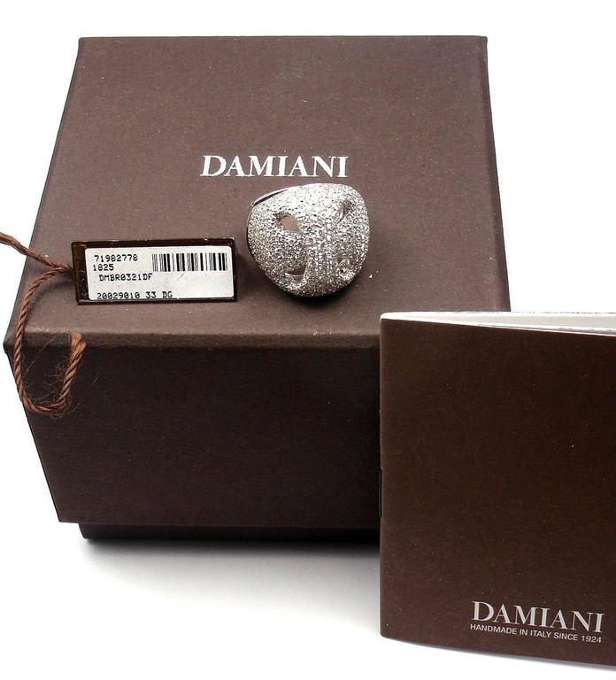 Damiani 18k White Gold Large 3.21ctw Diamond Gold Ring sz 7 | Fortrove