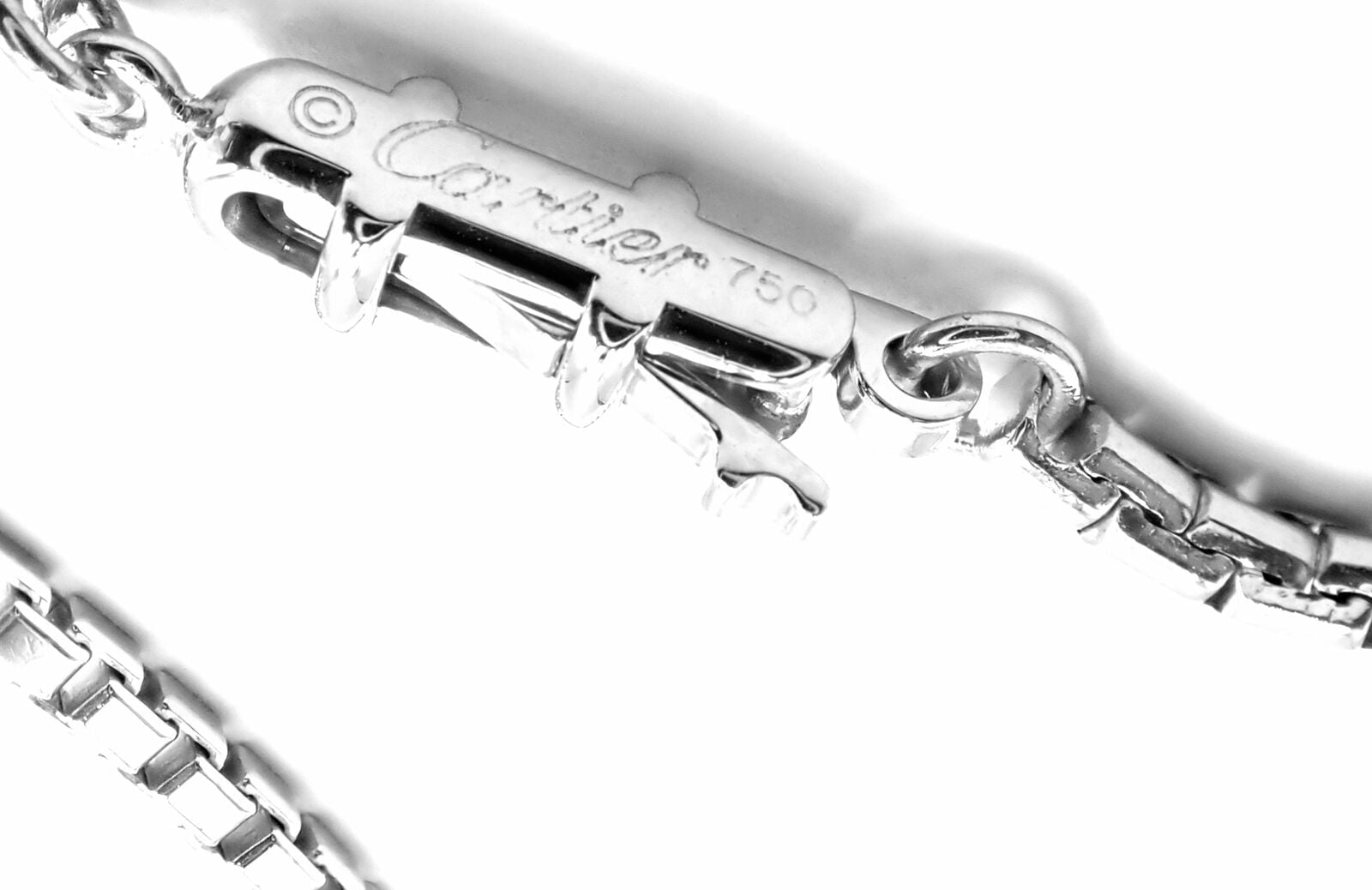 Authentic Cartier Cross 18k White Gold Diamond Charm Pendant Link Necklace Paper | Fortrove