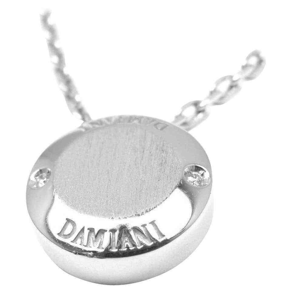 Authentic! Damiani Blasoni Diamond 18k White Gold Pendant Necklace | Fortrove