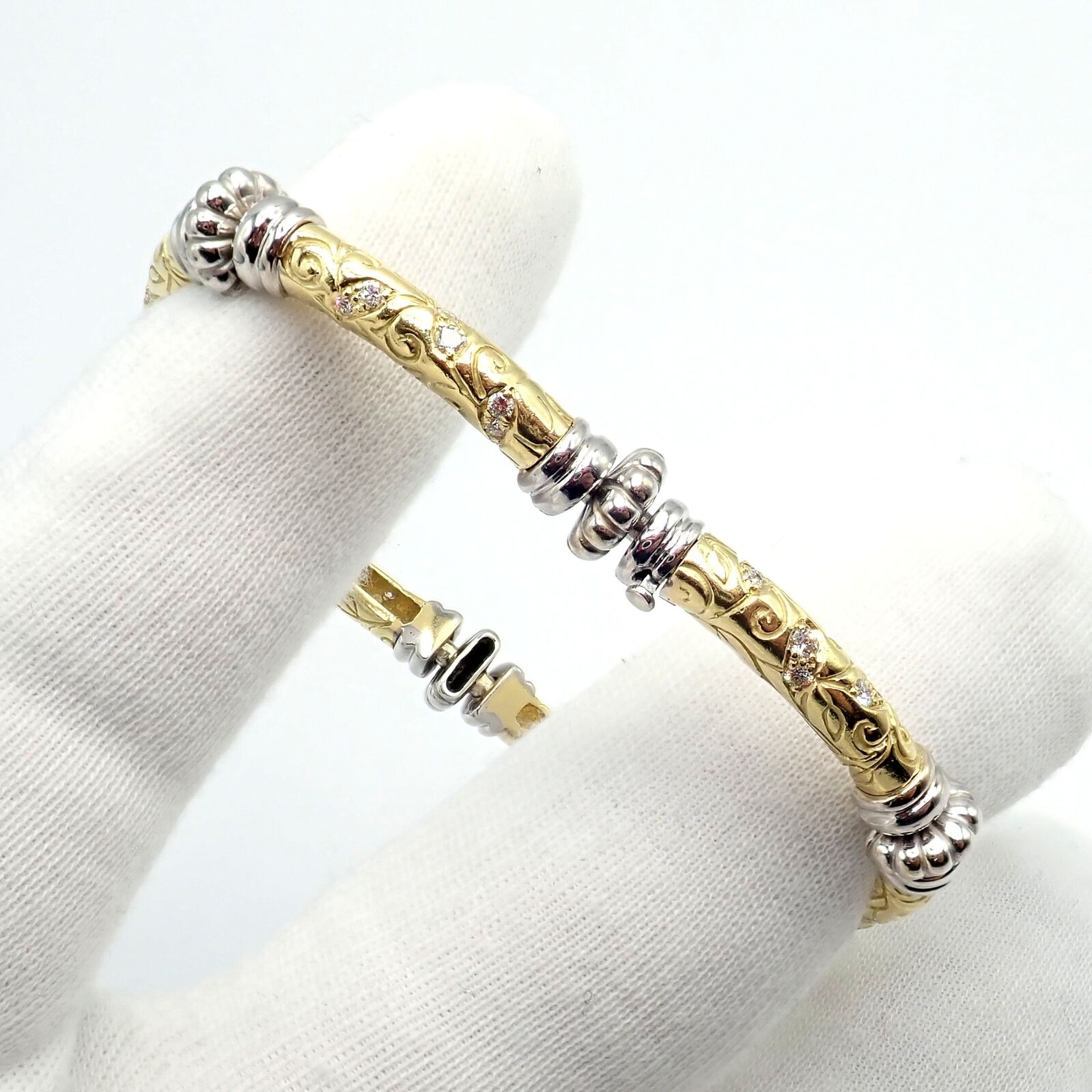 Vintage SeidenGang 18k Yellow + White Gold Diamond Laurel Collection Bracelet | Fortrove