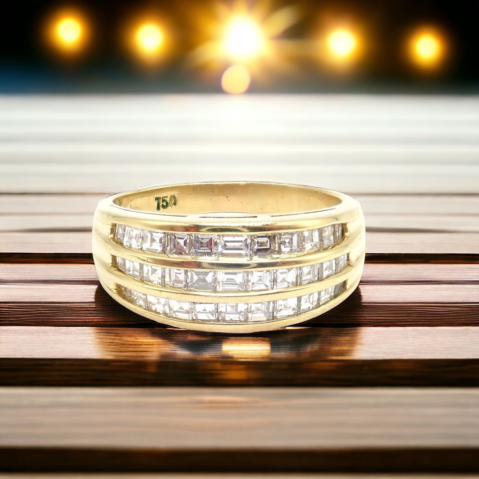 Authentic! Julius Cohen 18k Yellow Gold Diamond 1.30ct Band Ring | Fortrove