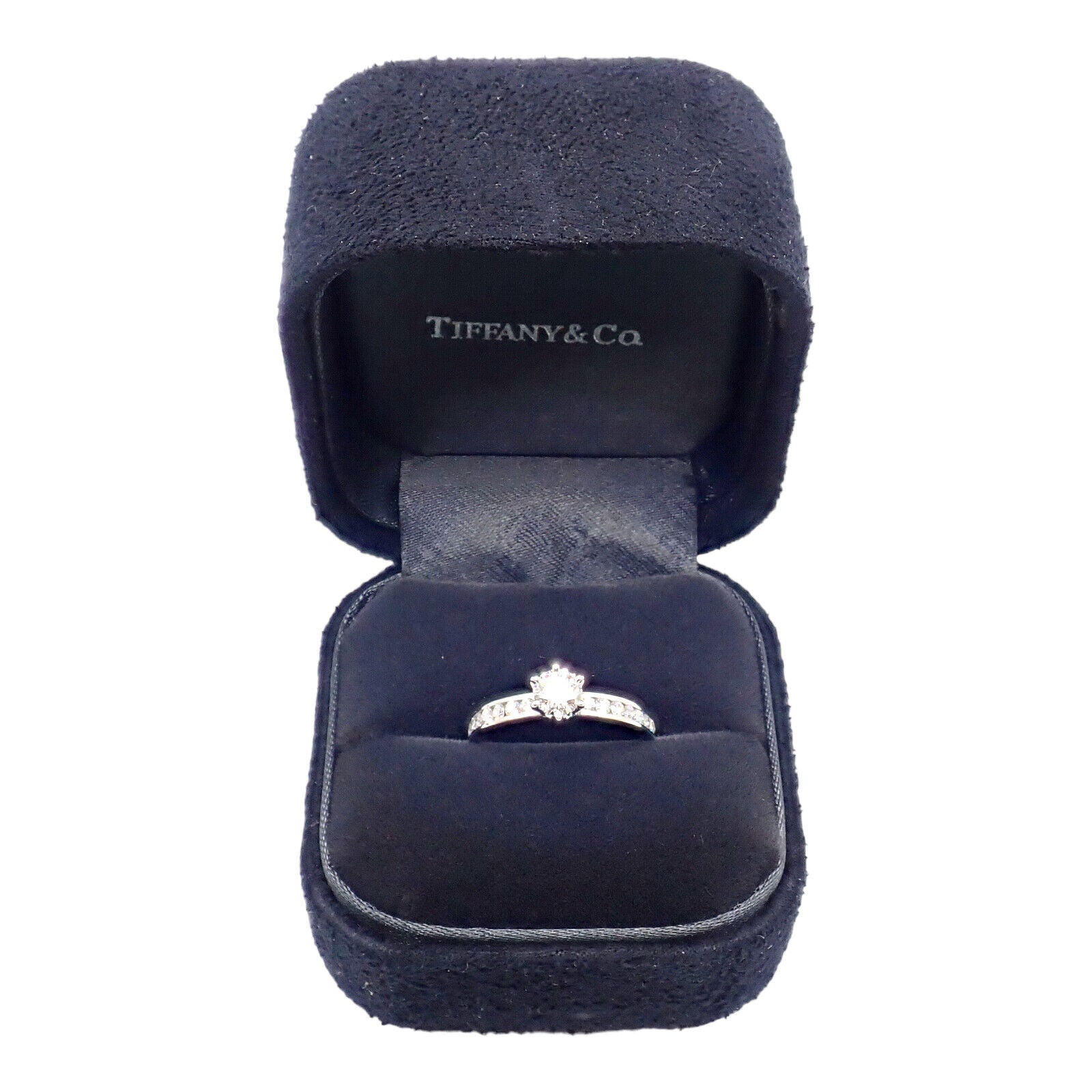 Authentic Tiffany & Co. Platinum 0.59ctw Diamond Engagement Ring sz 5.25 | Fortrove