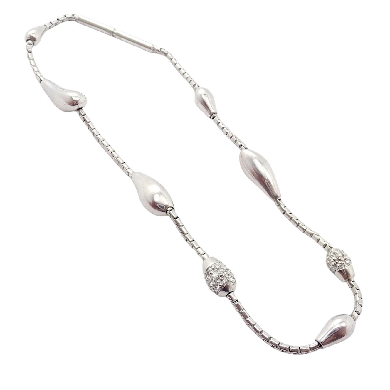 Rare Authentic H. Stern 18k White Gold Diamond Teardrop Bracelet | Fortrove