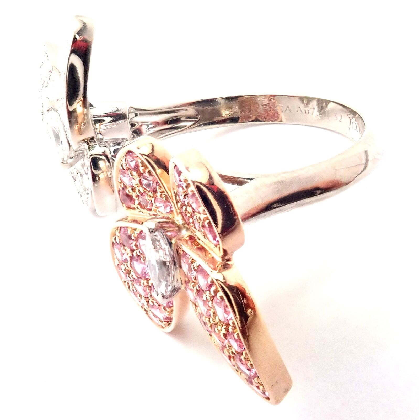 Van Cleef & Arpels 18k Gold Diamond Sapphire Two Butterfly Between Finger Ring | Fortrove