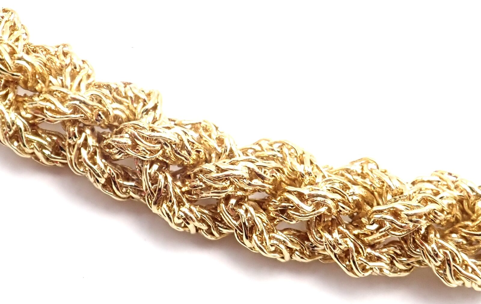 Authentic! Vintage Tiffany & Co 18k Yellow Gold Basketweave Link Chain Necklace | Fortrove