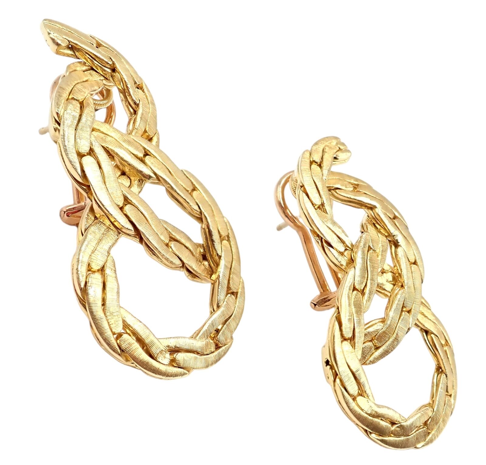 Authentic! Vintage Buccellati 18k Yellow Gold Knot Rope Coil Earrings | Fortrove