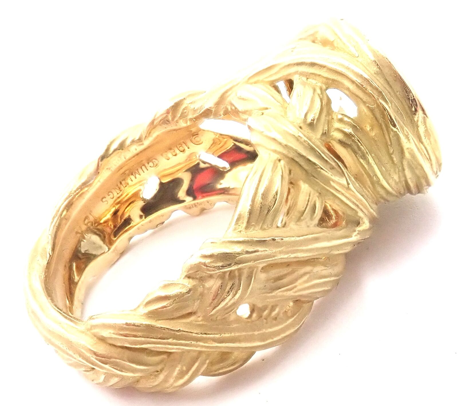Authentic! Angela Cummings 18k Yellow Gold Large Aquamarine Ring | Fortrove