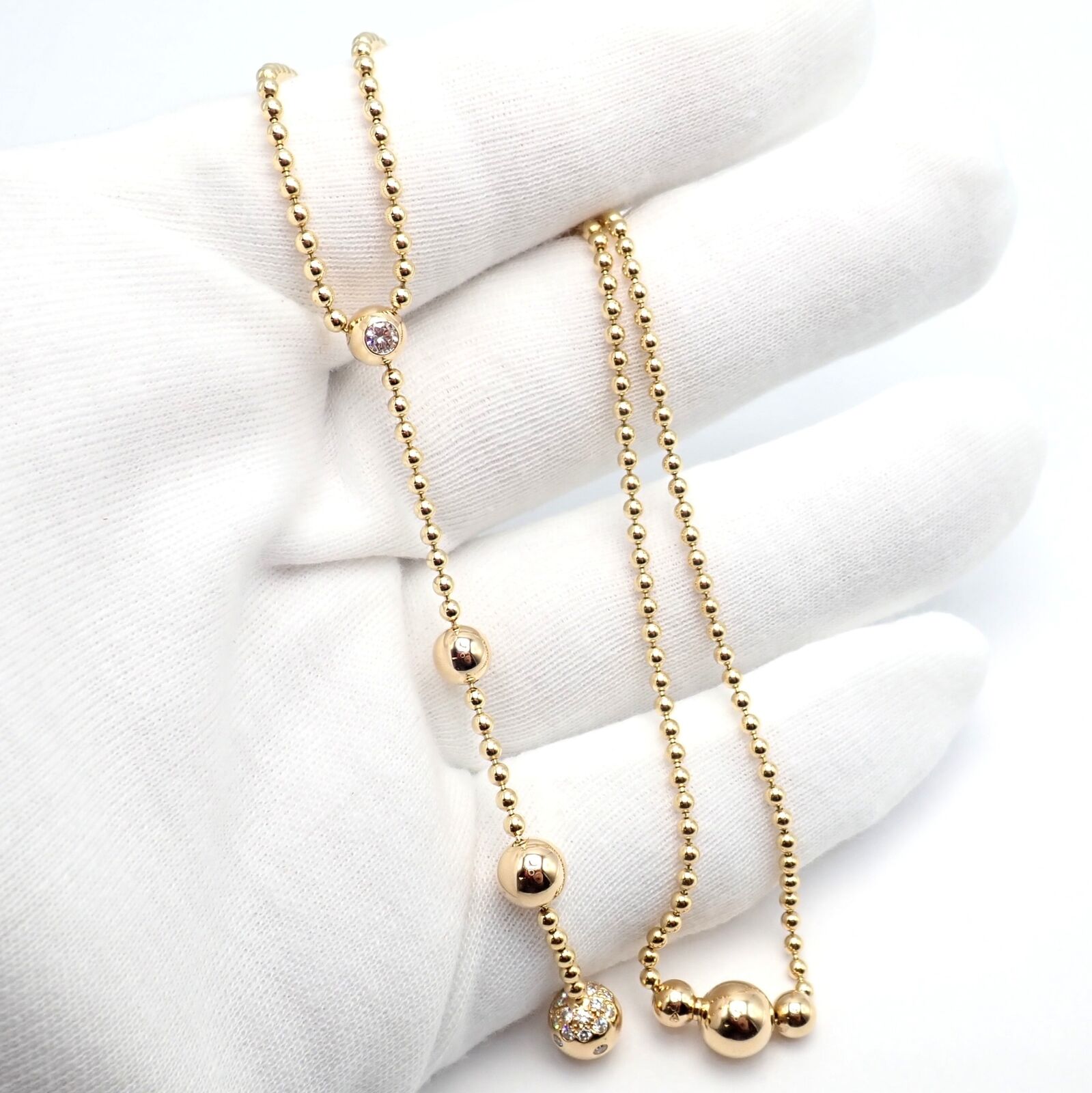 Authentic! Cartier Draperie de Decollate 18k Yellow Gold Diamond Necklace | Fortrove