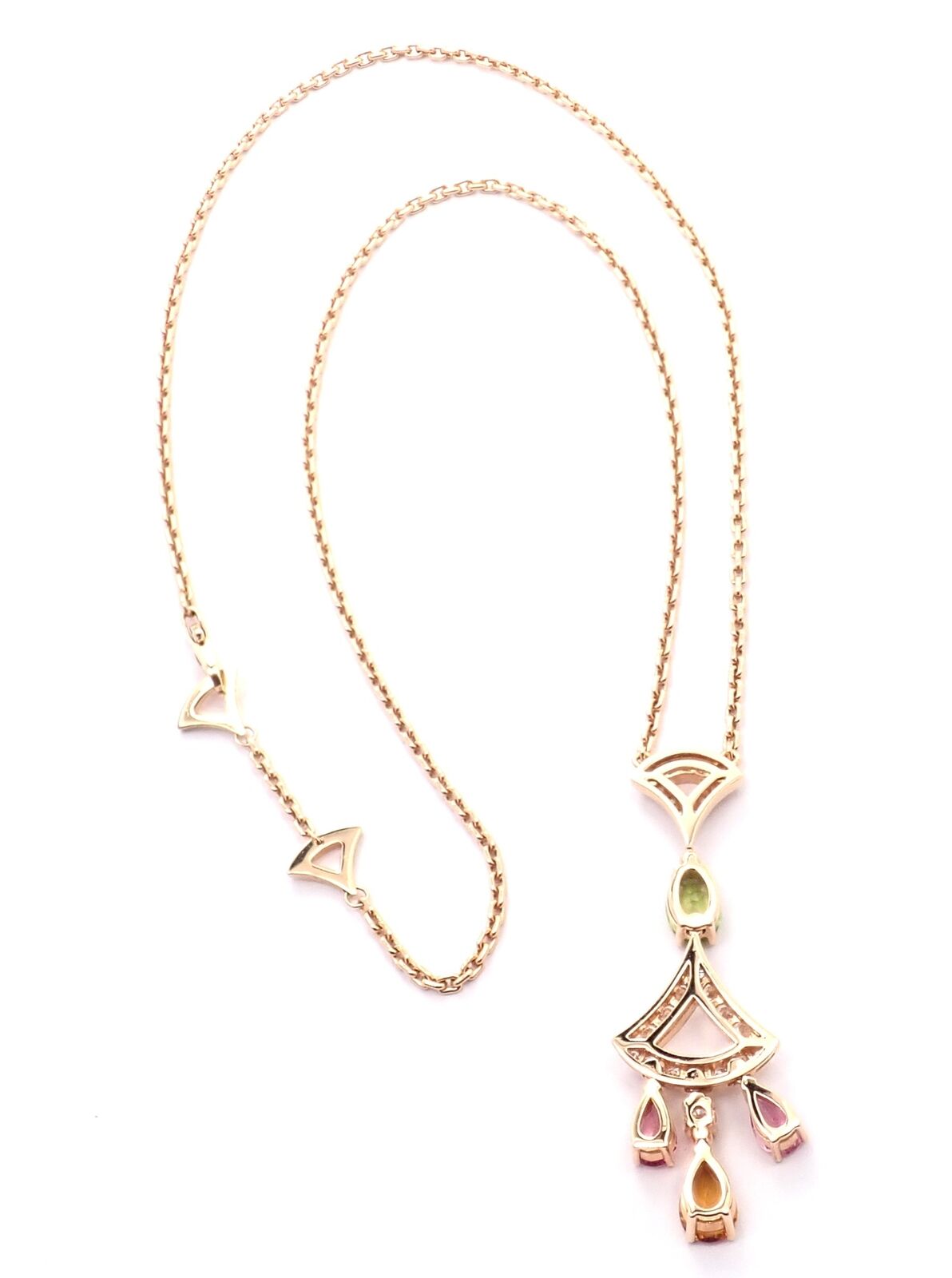 Bulgari Jewelry & Watches:Fine Jewelry:Necklaces & Pendants Authentic Bvlgari Bulgari Diva Dream 18k Rose Gold Diamond Peridot Necklace Cert