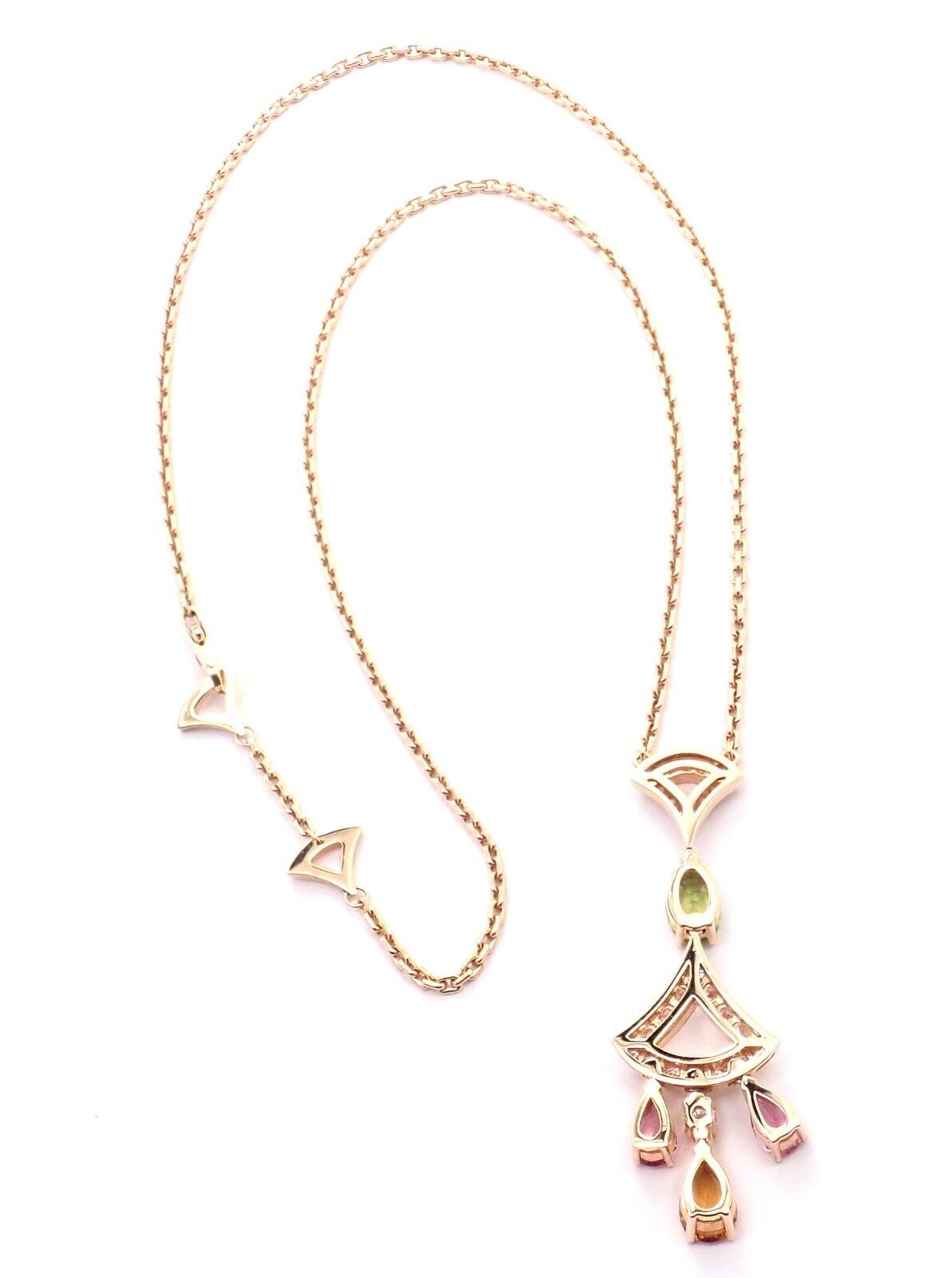 Authentic Bvlgari Bulgari Diva Dream 18k Rose Gold Diamond Peridot Necklace Cert | Fortrove