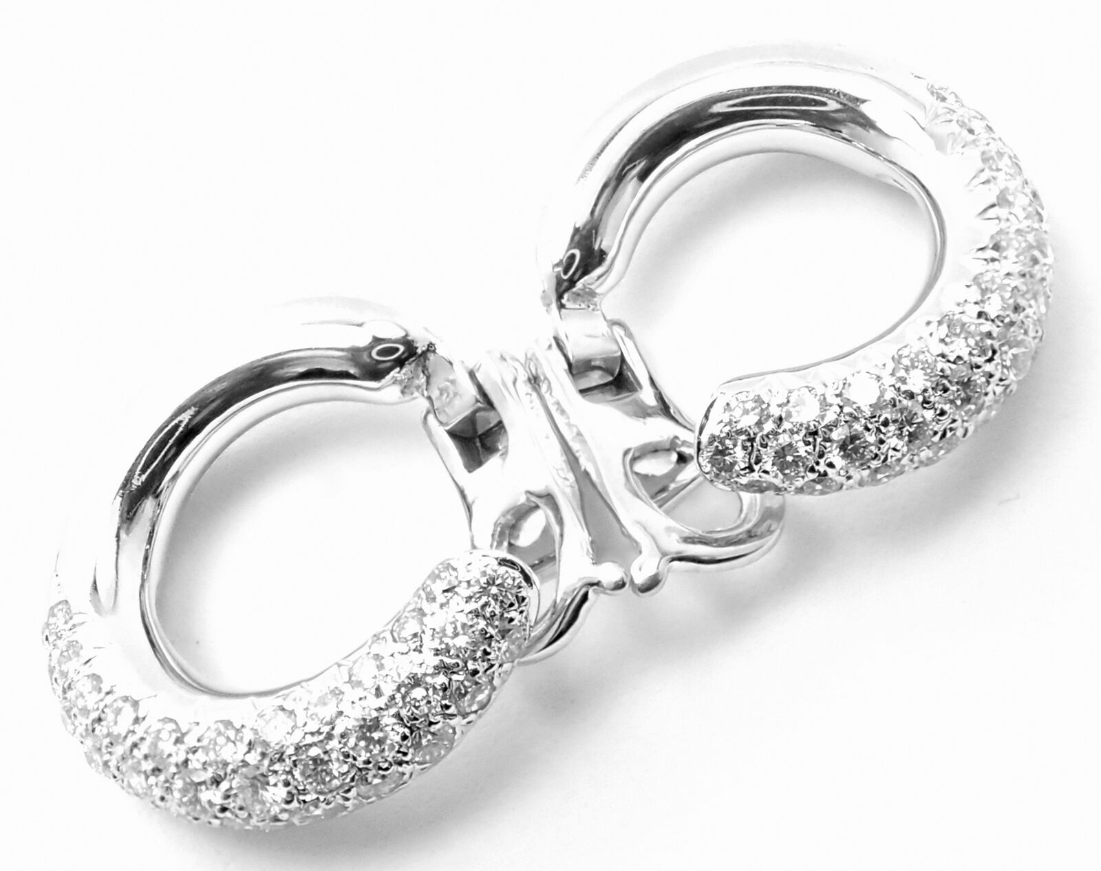 Van Cleef & Arpels Jewelry & Watches:Fine Jewelry:Earrings Authentic! Van Cleef & Arpels 18k White Gold Diamond Hoop Earrings Paper