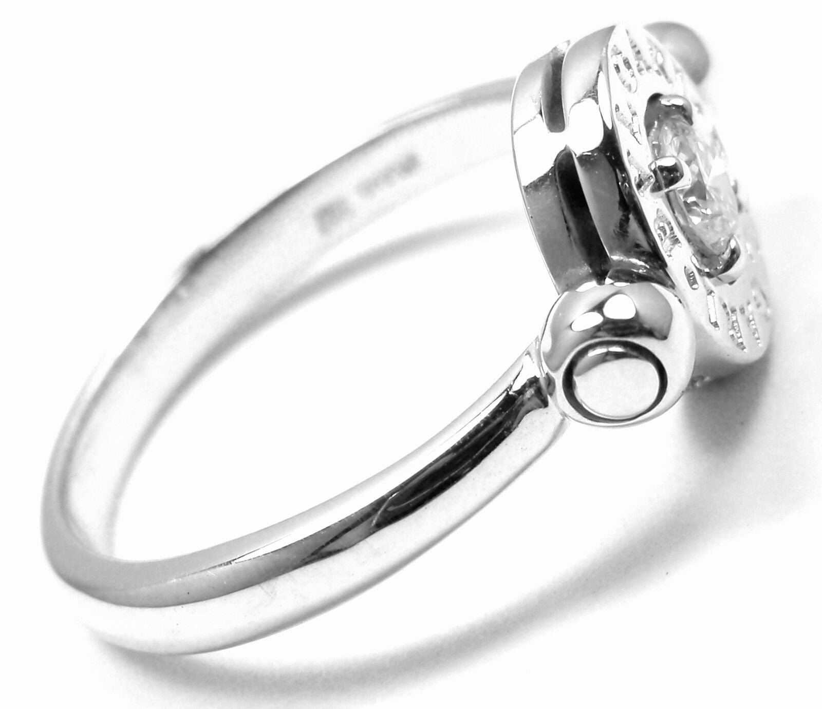 Authentic! Bvlgari Bulgari Flip 18k White Gold Diamond Band Ring | Fortrove