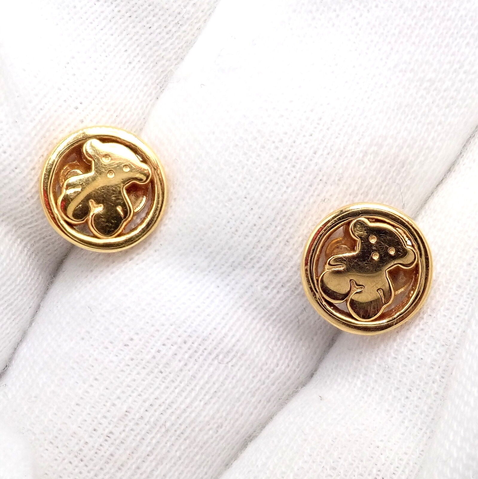 Tous Jewelry & Watches:Fine Jewelry:Earrings Authentic! Tous 18k Yellow Gold Teddy Bear Stud Earrings