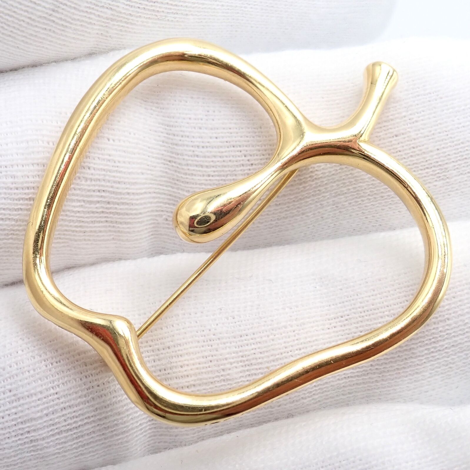 Authentic! Vintage Tiffany & Co Peretti 18k Yellow Gold Large Apple Pin Brooch | Fortrove