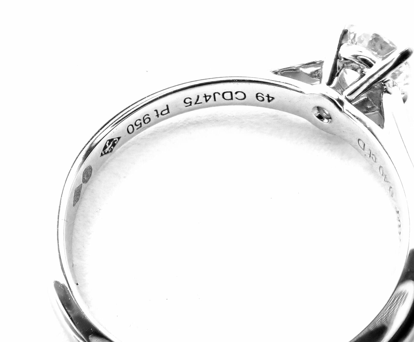 Authentic! Cartier Platinum .40ct VVS1/G Diamond Solitaire Engagement Ring | Fortrove