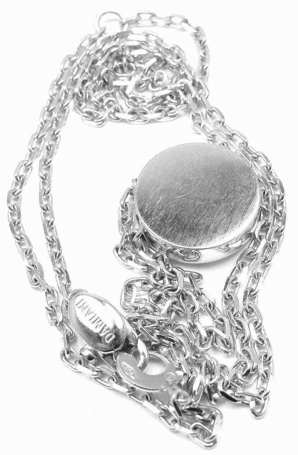 Authentic! Damiani Blasoni Diamond 18k White Gold Pendant Necklace | Fortrove