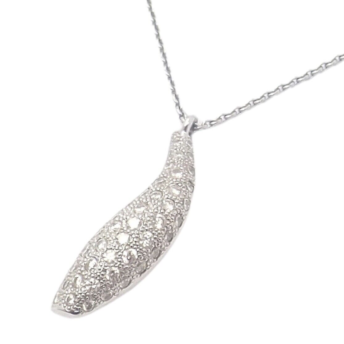 Authentic! Tiffany & Co 18k White Gold Frank Gehry Diamond Fish Necklace | Fortrove