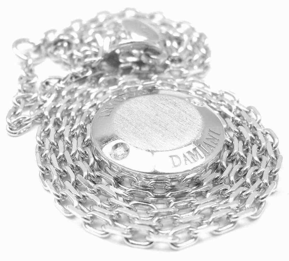 Authentic! Damiani Blasoni Diamond 18k White Gold Pendant Necklace | Fortrove