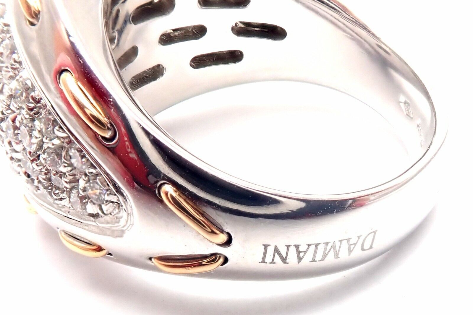 Authentic! Damiani 18k White Gold 1.36ct Diamond Cocktail Ring Retail $11,990 | Fortrove