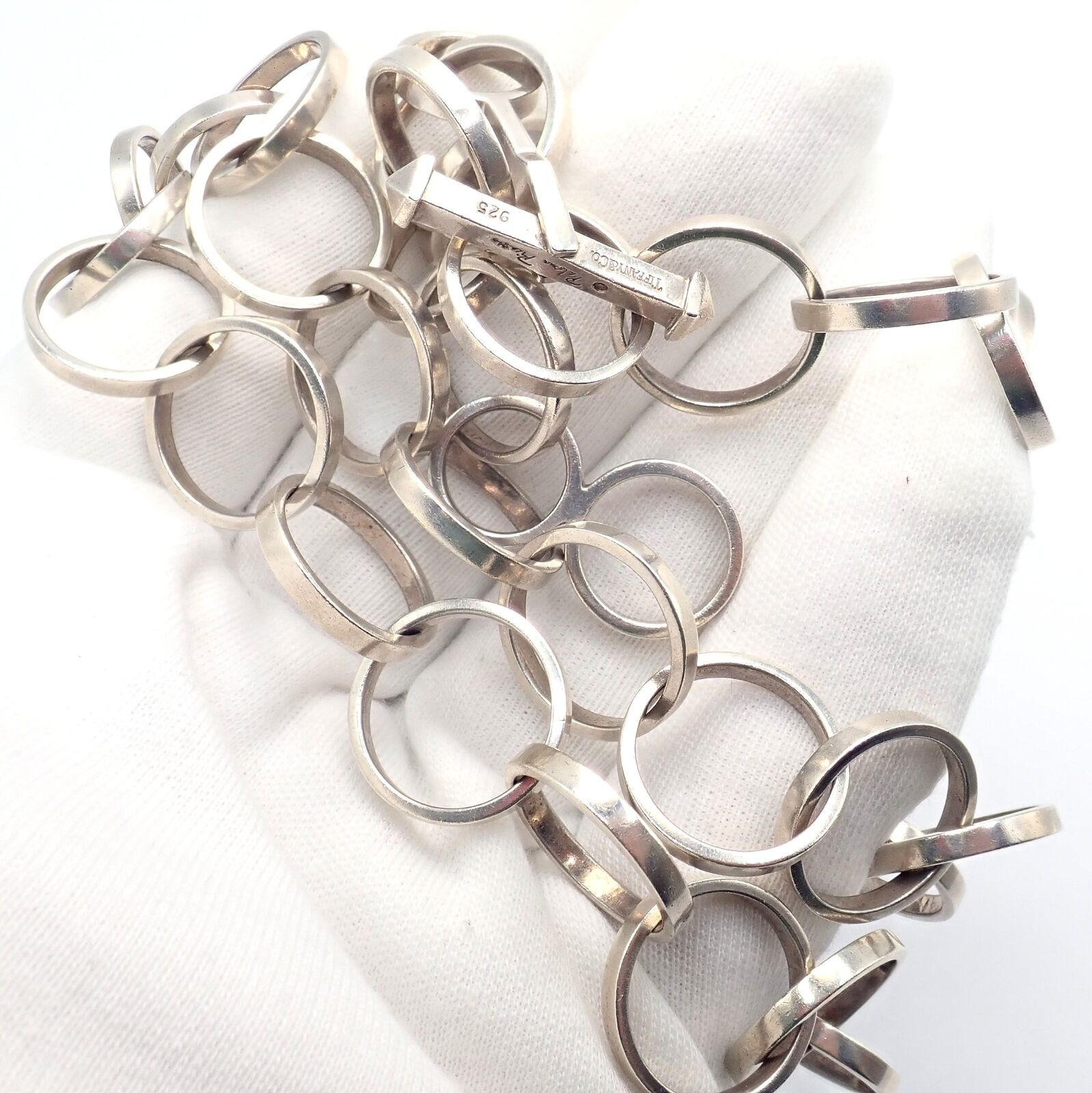 Rare! Tiffany & Co Picasso Sterling Silver Circle Link Long 34" Circle Necklace | Fortrove