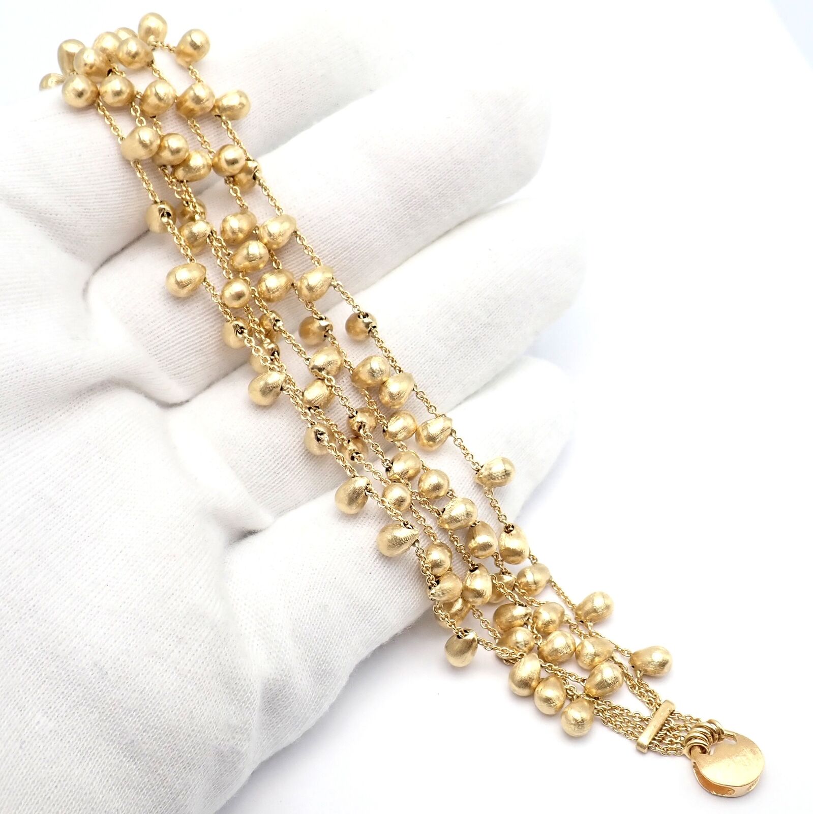 Authentic! Marco Bicego 18k Yellow Gold Five 5 Stand Acapulco Bead Bracelet | Fortrove
