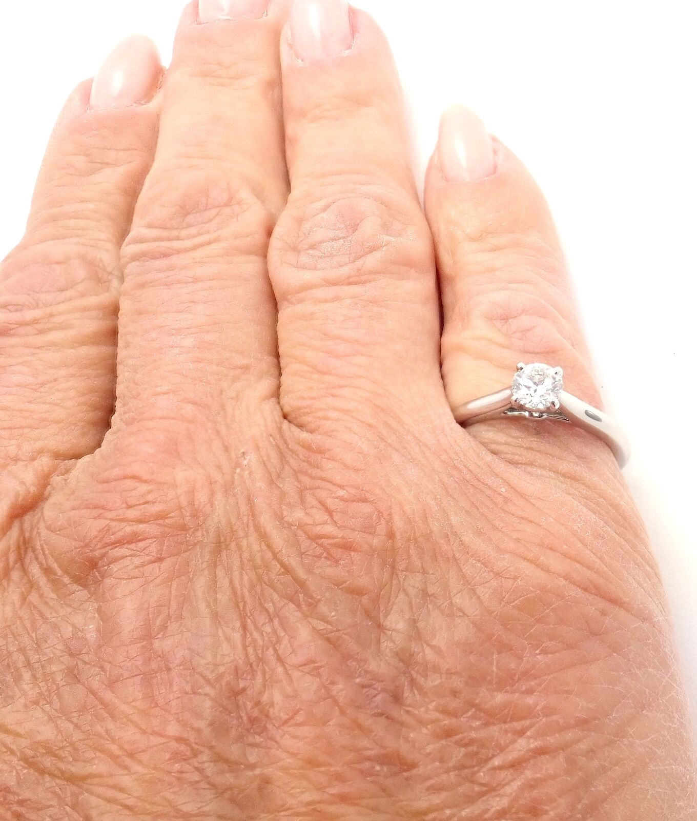 Authentic! Cartier Platinum .40ct VVS1/G Diamond Solitaire Engagement Ring | Fortrove