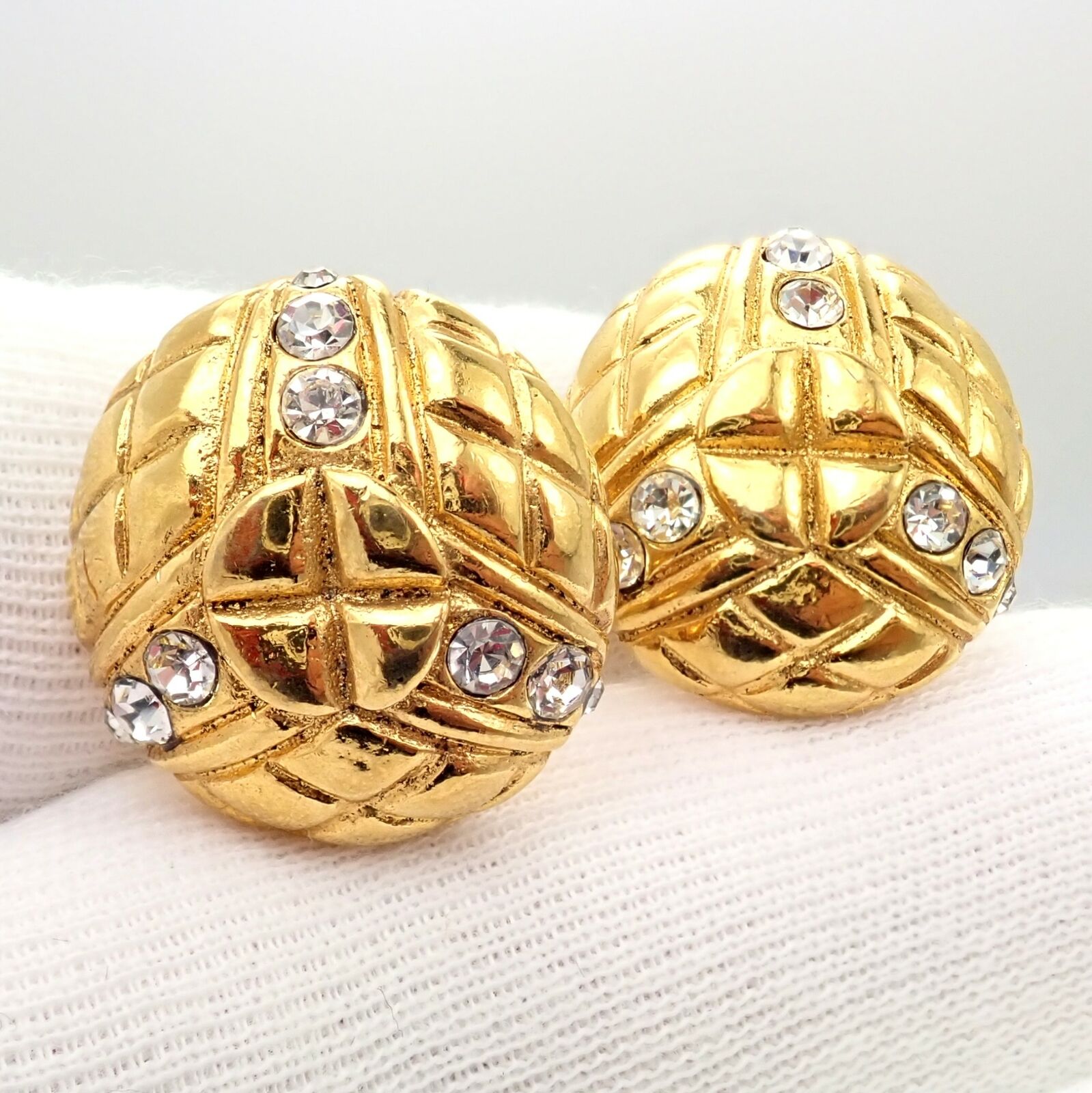 Chanel Jewelry & Watches:Vintage & Antique Jewelry:Earrings Rare! Vintage Chanel Paris France Crystal Earrings 1970's