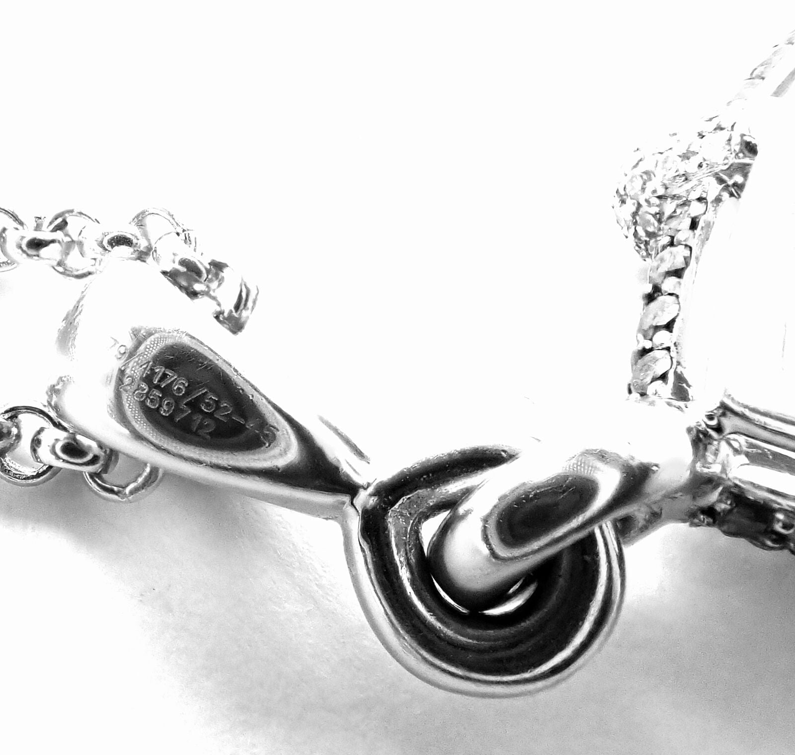 Authentic! Chopard Golden Diamonds 18k White Gold Diamond Chrome Stone Necklace | Fortrove