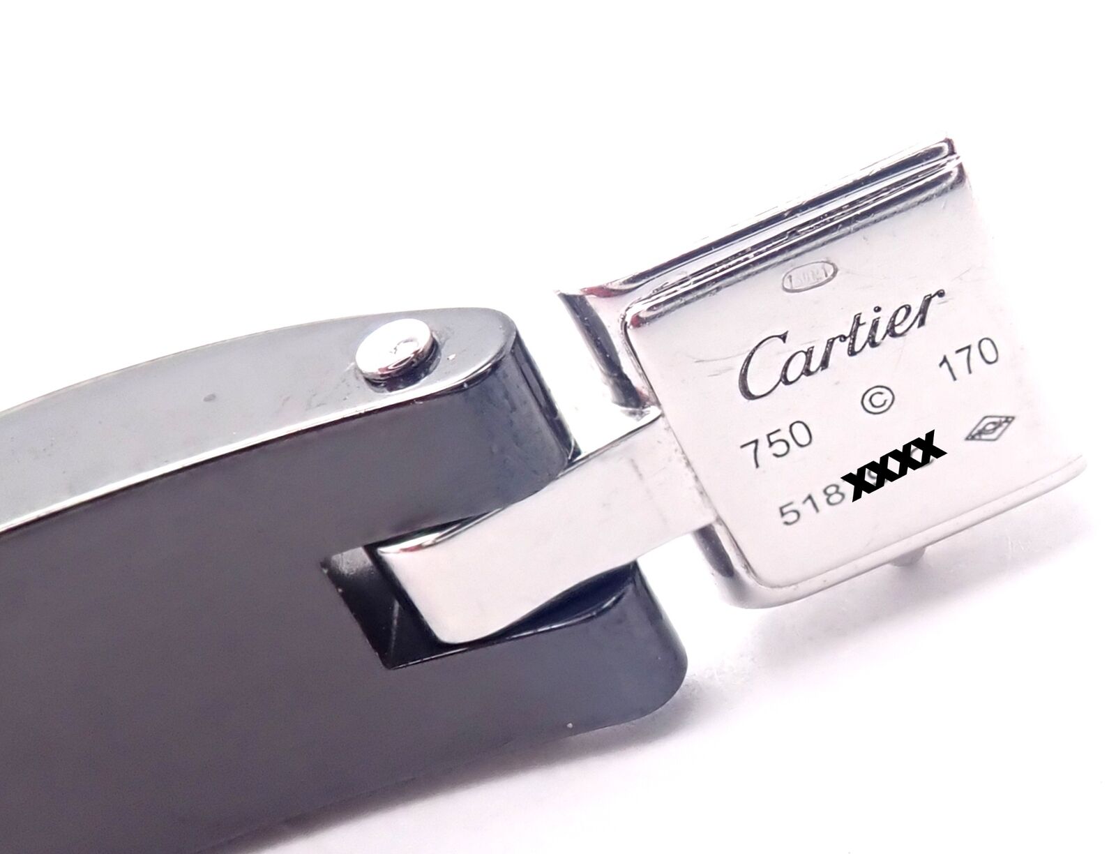 Authentic! Cartier Maillon Panthere 18K White Gold Diamond Ceramic Link Bracelet | Fortrove