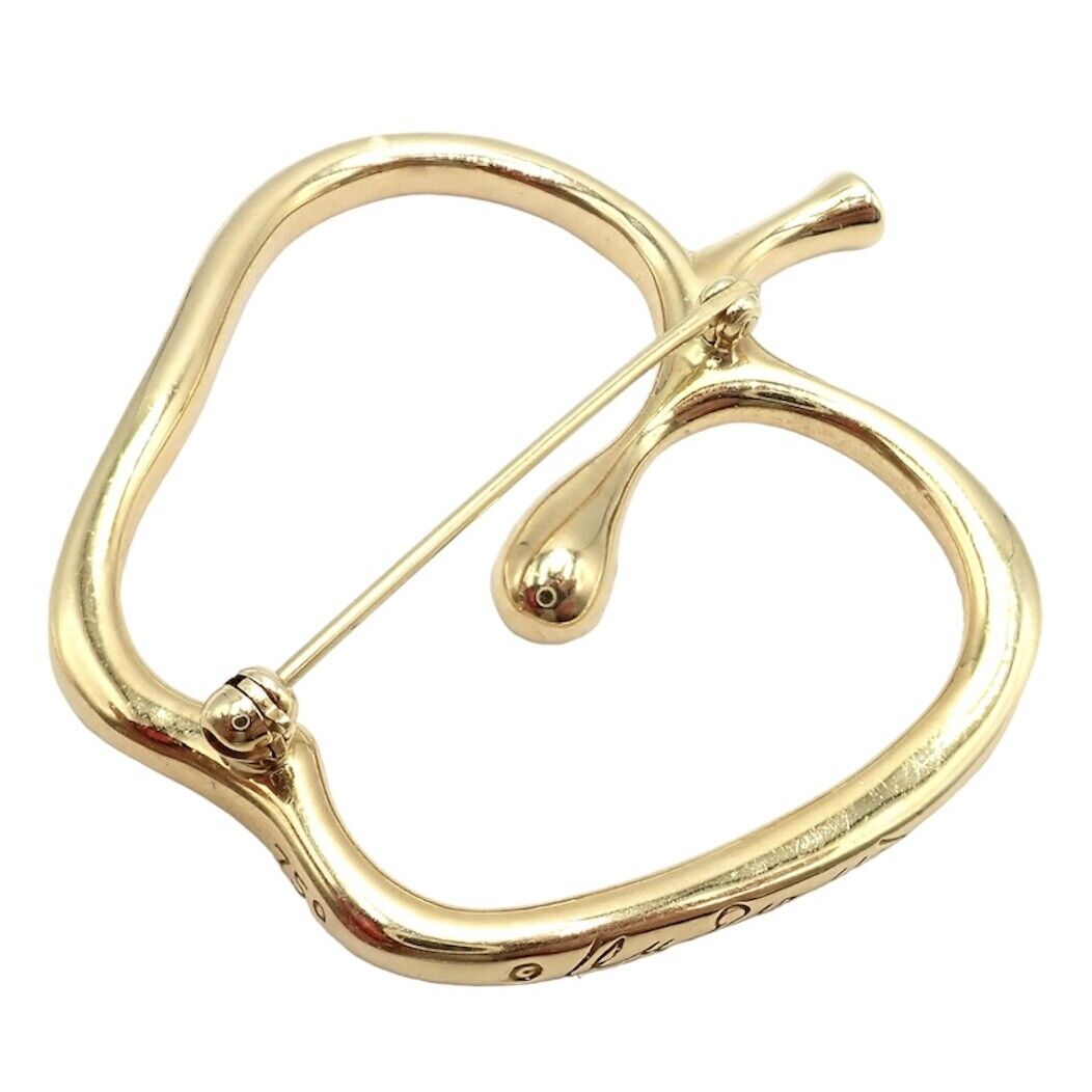 Authentic! Vintage Tiffany & Co Peretti 18k Yellow Gold Large Apple Pin Brooch | Fortrove