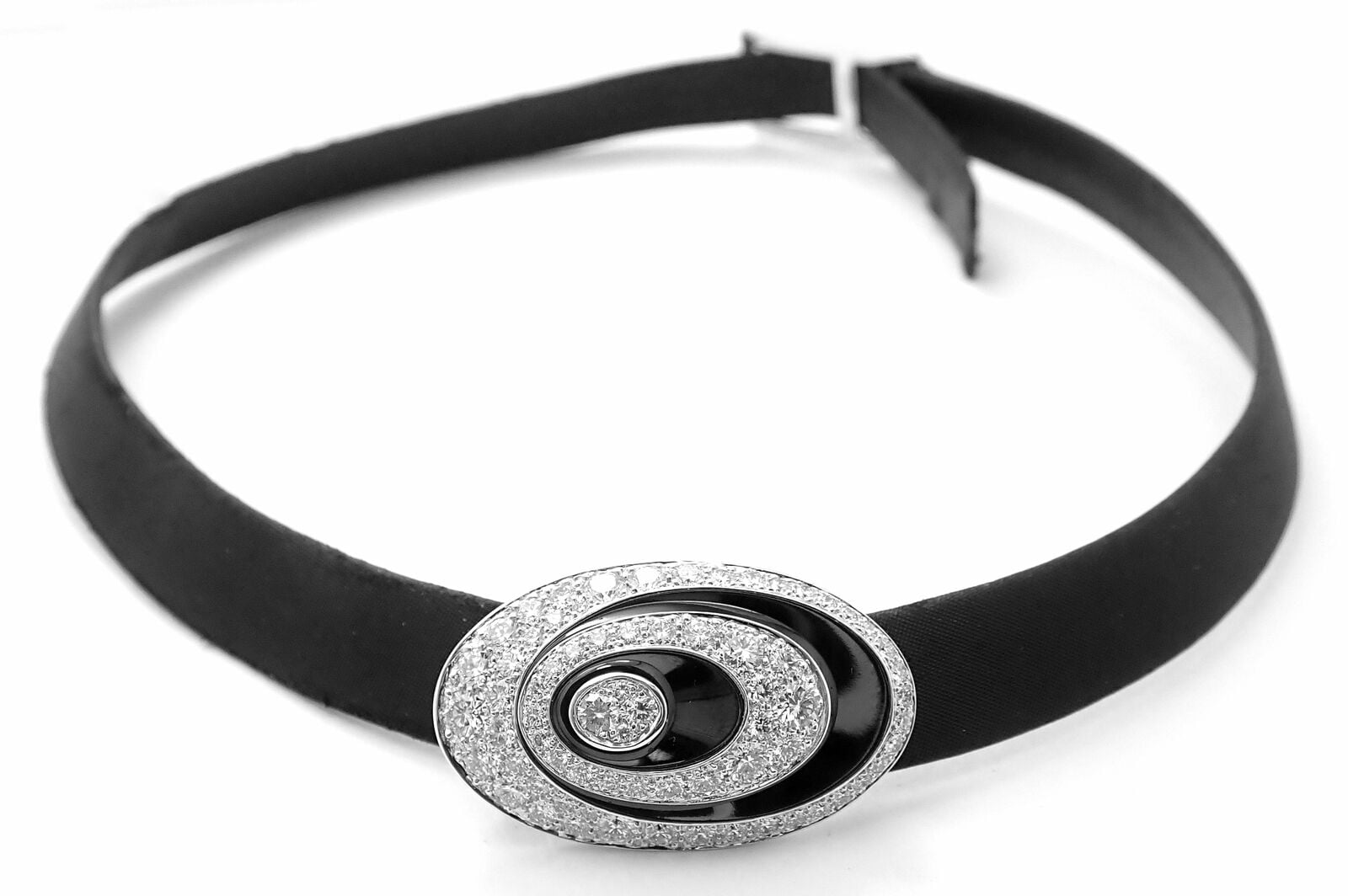 Rare! Authentic Cartier Hypnose 18k White Gold Diamond Silk Cord Chain Necklace | Fortrove