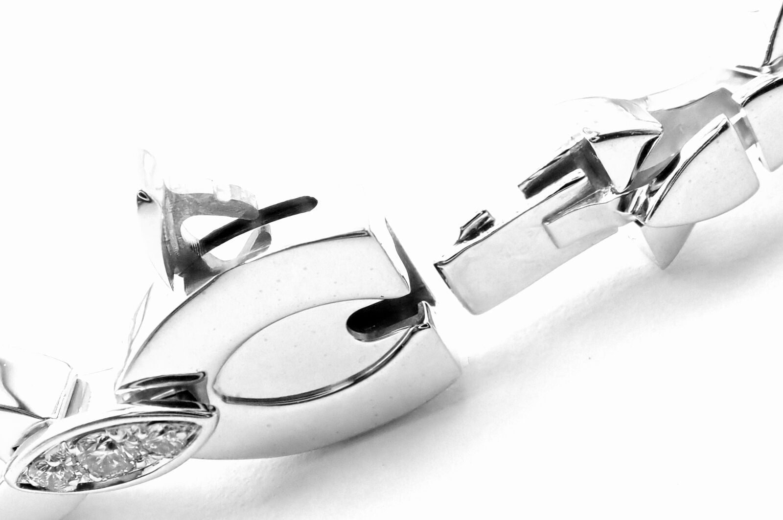 Rare! Authentic Cartier 18K White Gold Diamond Diadea Link Bracelet Certificate | Fortrove