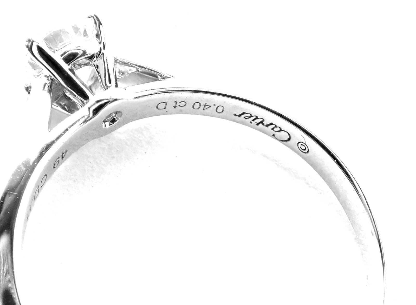 Authentic! Cartier Platinum .40ct VVS1/G Diamond Solitaire Engagement Ring | Fortrove