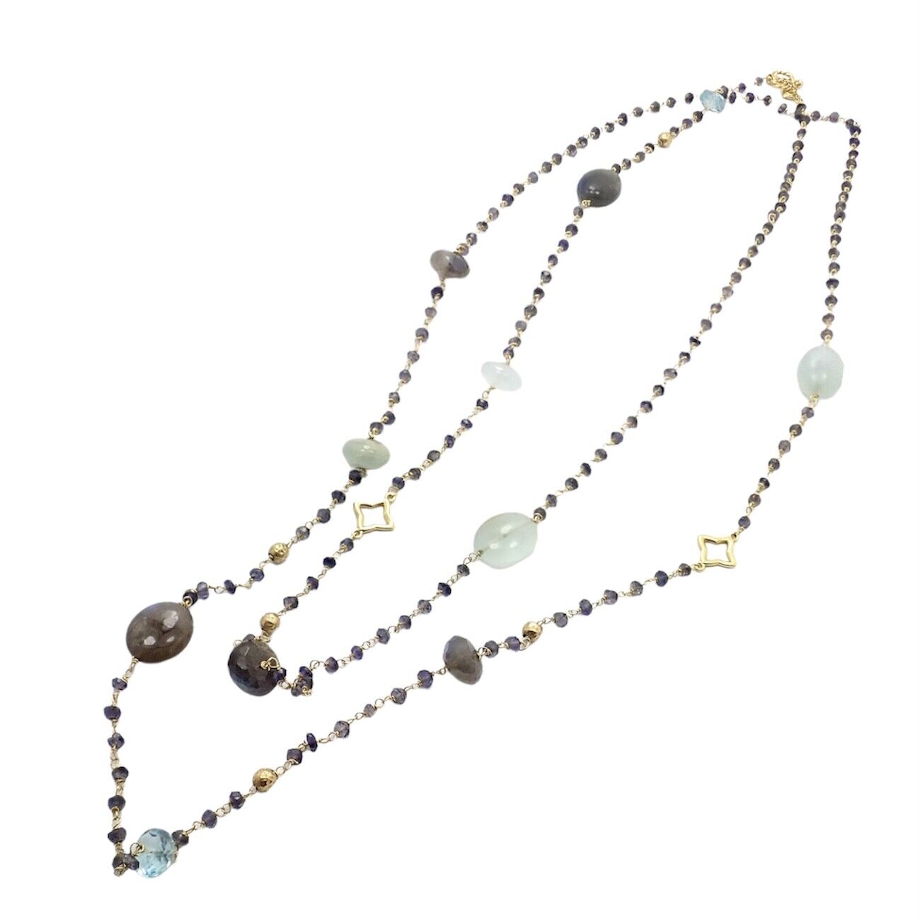 David Yurman Quatrefoil 18k Yellow Gold 46" Long Chain Bead Toggle Necklace | Fortrove