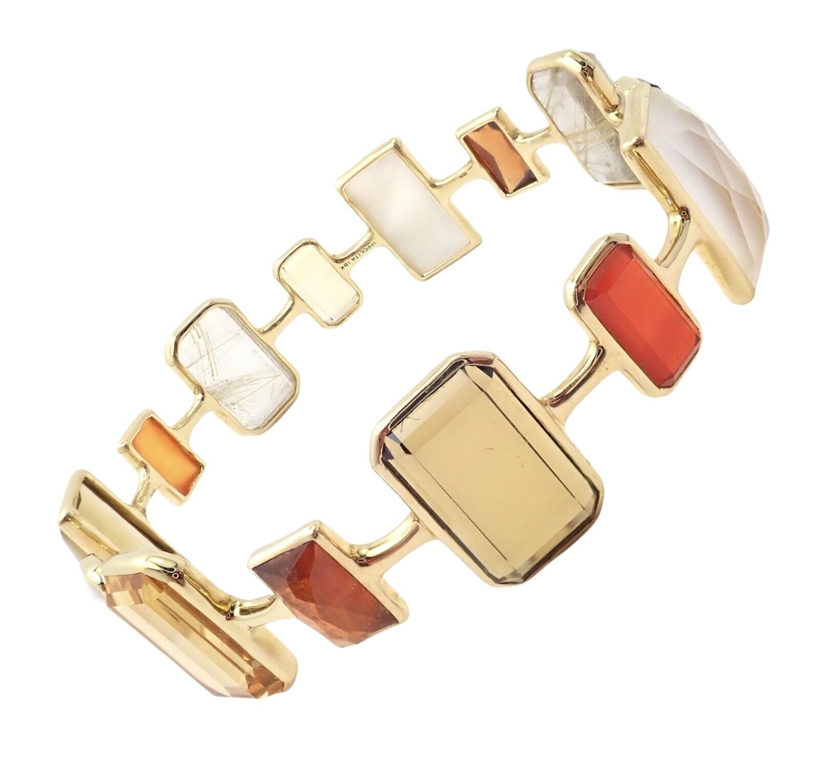 Rare! Ippolita 18k Yellow Gold Large Quartz Newport Rock Candy Bracelet | Fortrove