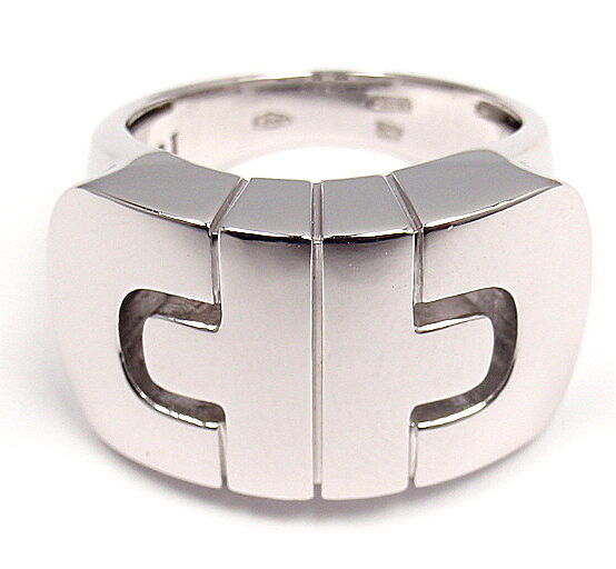 CLASSIC! AUTHENTIC! BVLGARI BULGARI 18K WHITE GOLD PARENTESI RING BAND SIZE 5 | Fortrove