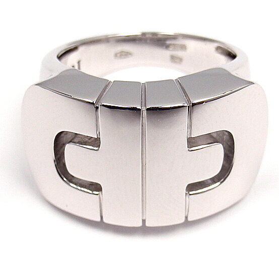 Bulgari Jewelry & Watches:Fine Jewelry:Rings CLASSIC! AUTHENTIC! BVLGARI BULGARI 18K WHITE GOLD PARENTESI RING BAND SIZE 5