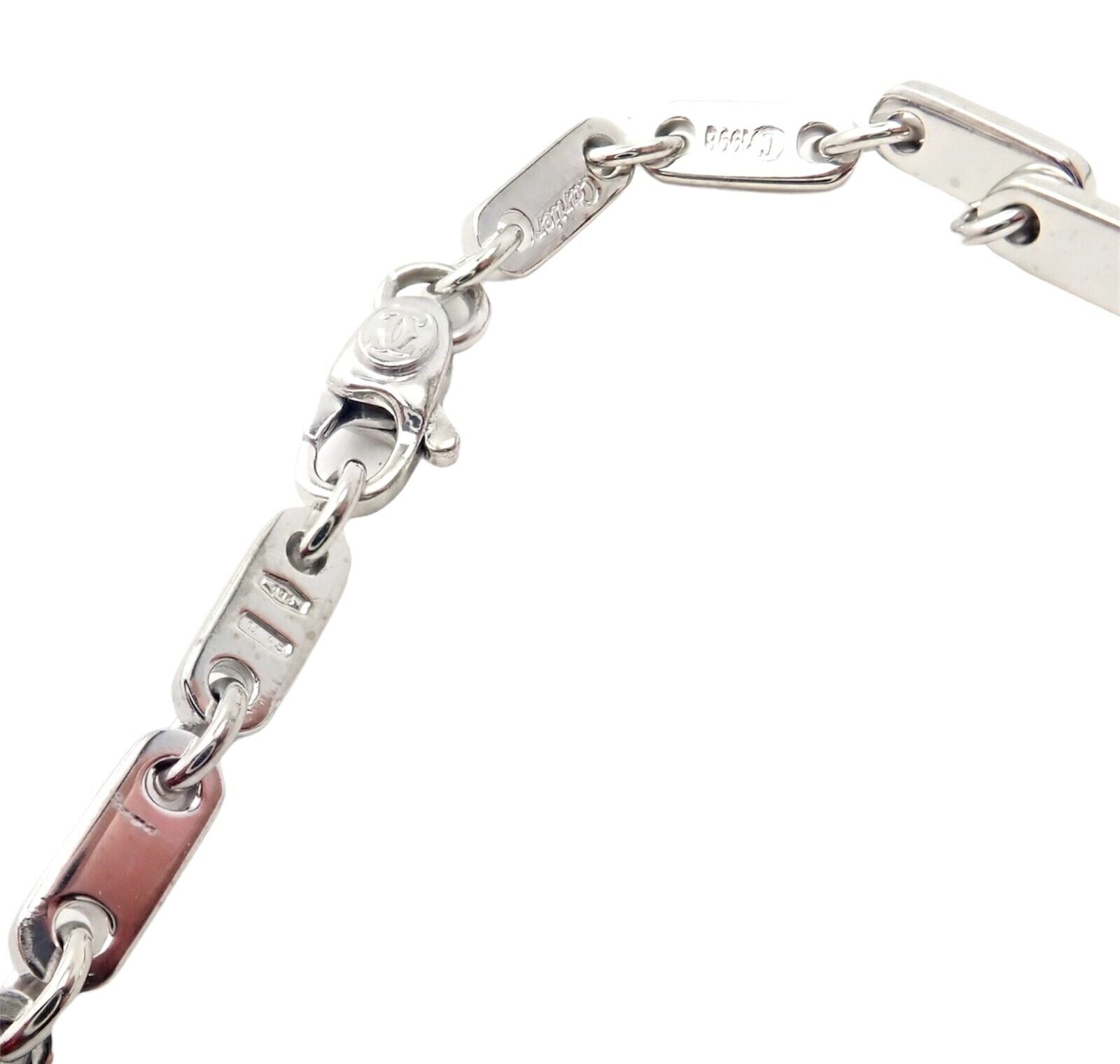 Authentic! Vinage Cartier 18k White Gold Fidelity Link Bracelet | Fortrove