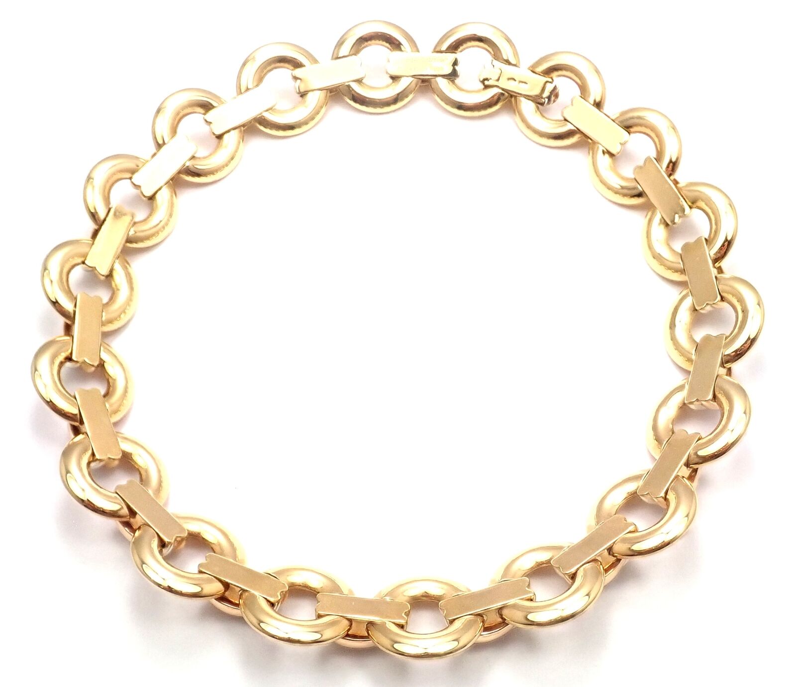 Rare! Authentic Cartier Trinity 18k Multi Color Gold Round Link Necklace | Fortrove