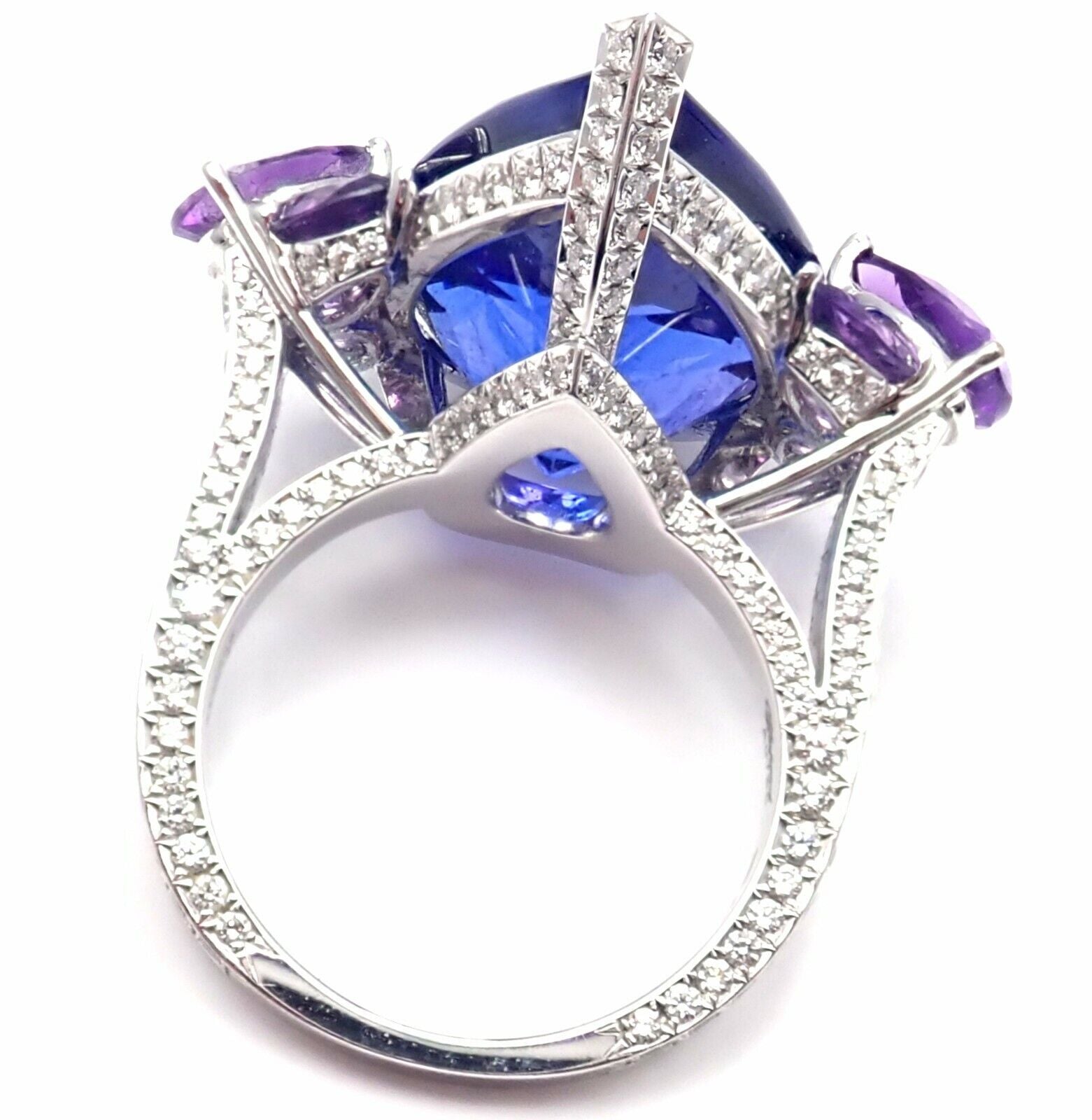 Rare! Chopard High Jewelry 18k Gold Diamond Tanzanite Amethyst Ring Box Cert | Fortrove