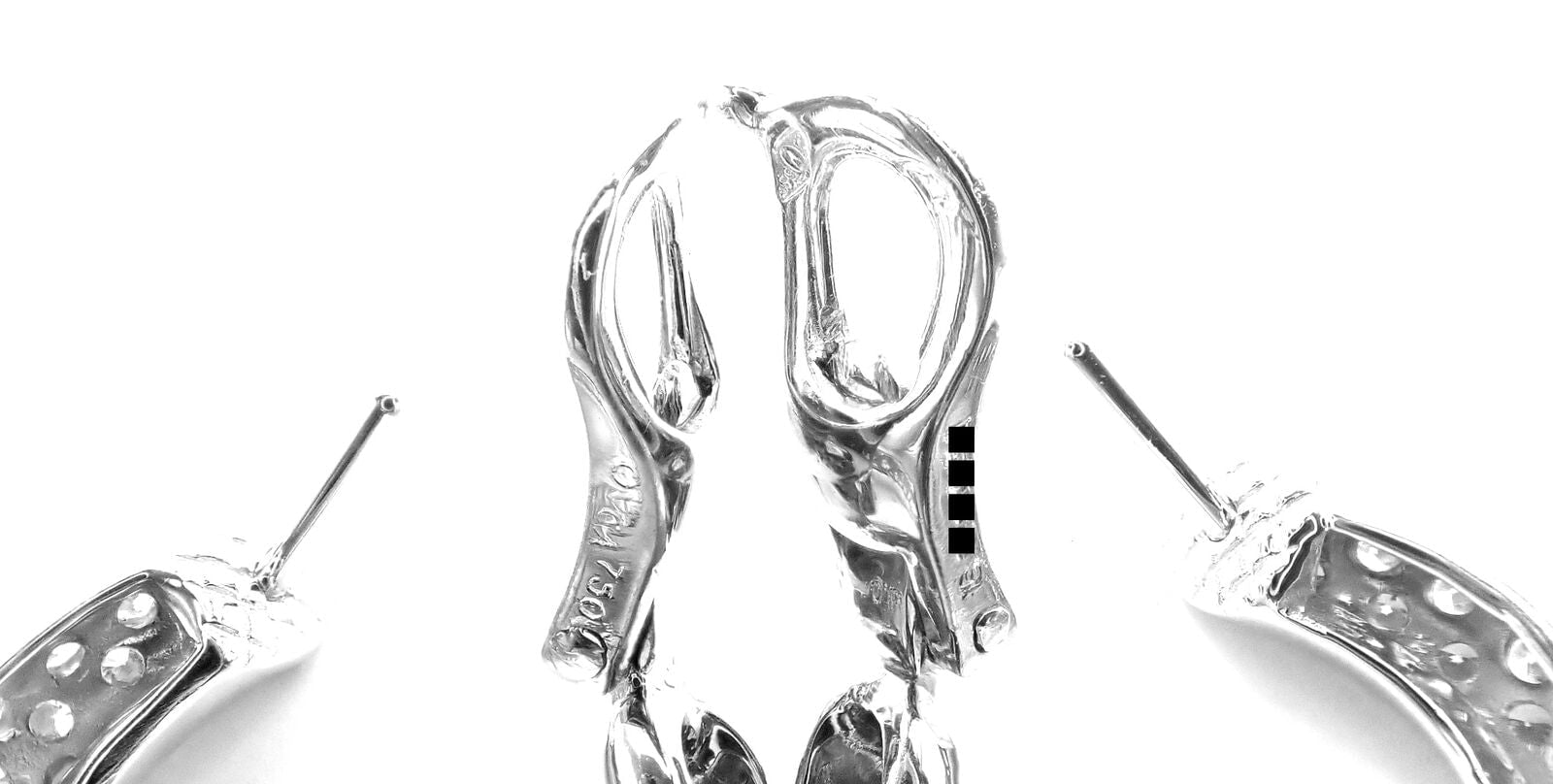 Van Cleef & Arpels Jewelry & Watches:Fine Jewelry:Earrings Authentic! Van Cleef & Arpels 18k White Gold Diamond Hoop Earrings Paper