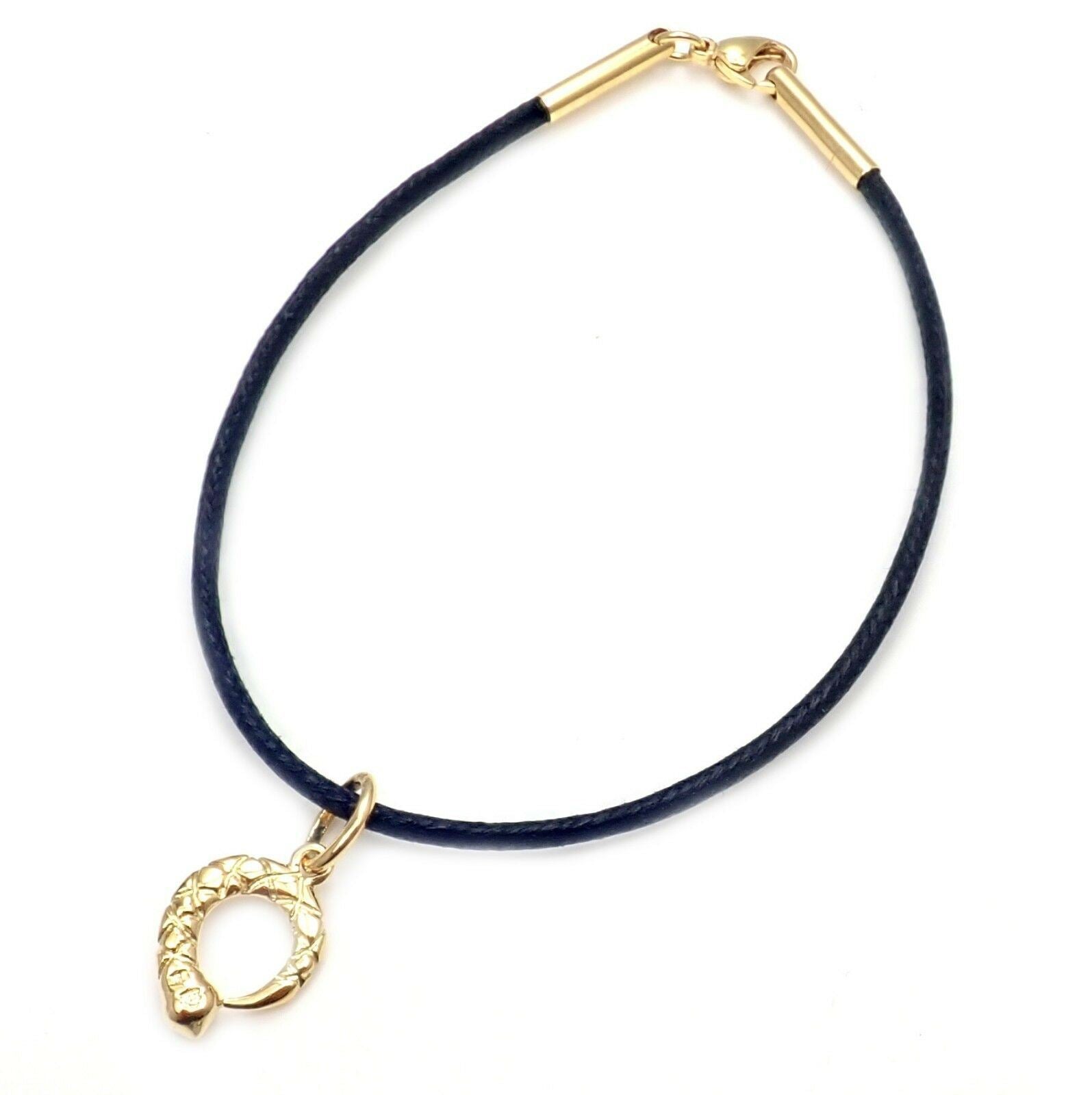 Temple St Clair 18k Snake Serpent Charm Cord Bracelet | Fortrove